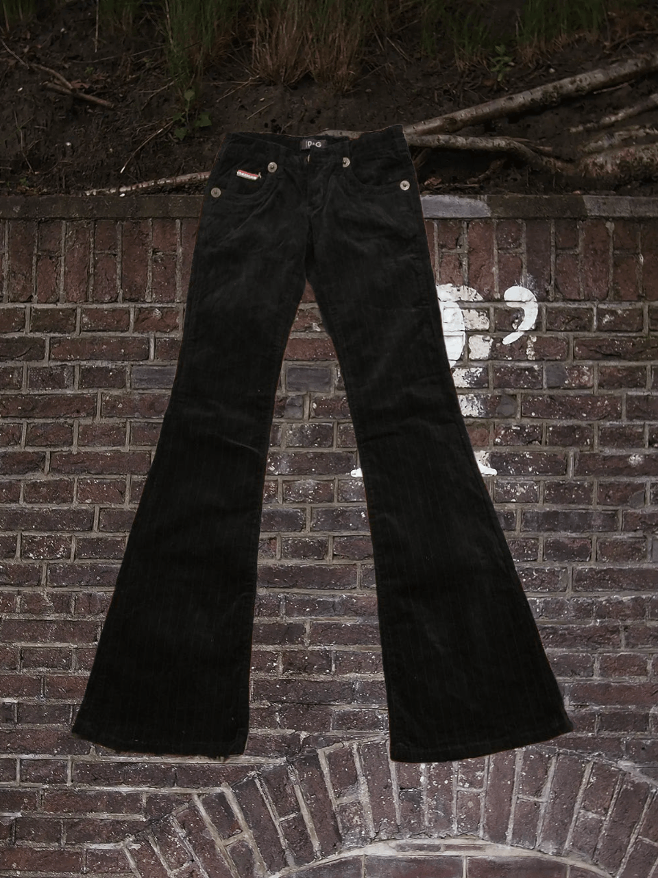 Black Pants luxury Dolce&Gabbana Y2K logo Vintage