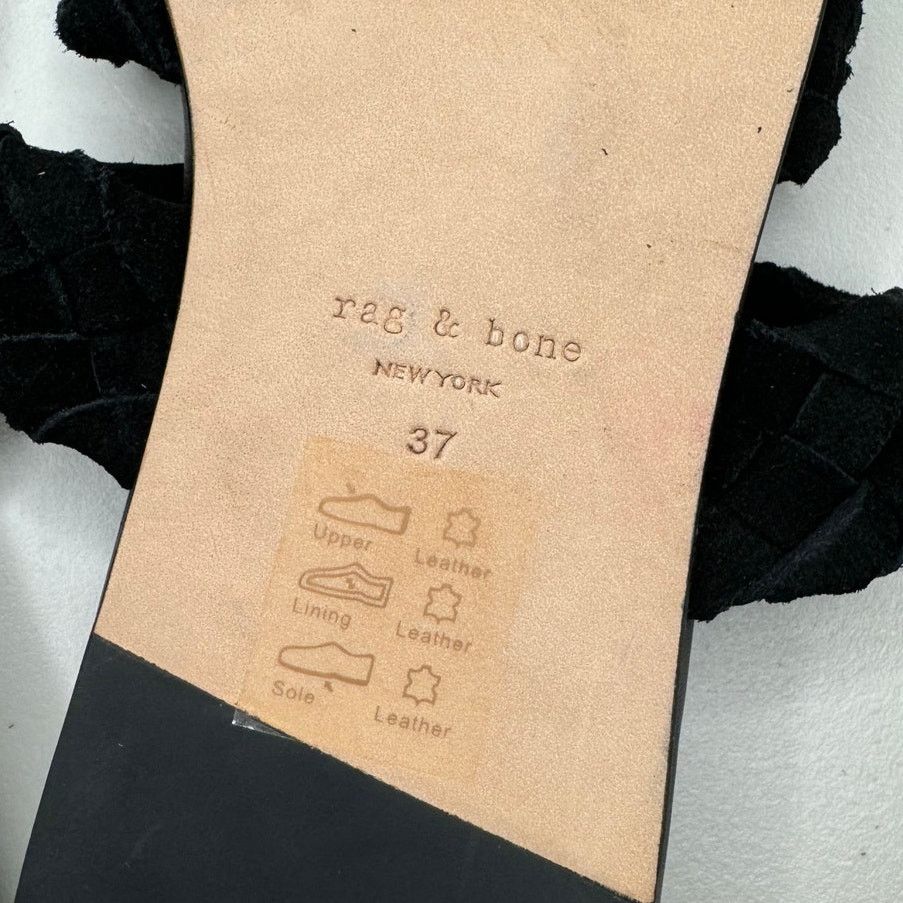 Rag & Bone NEW RAG & BONE Lewis Black Braided Suede Pointed Sandal Size US 7 / IT 37 - 6 Thumbnail