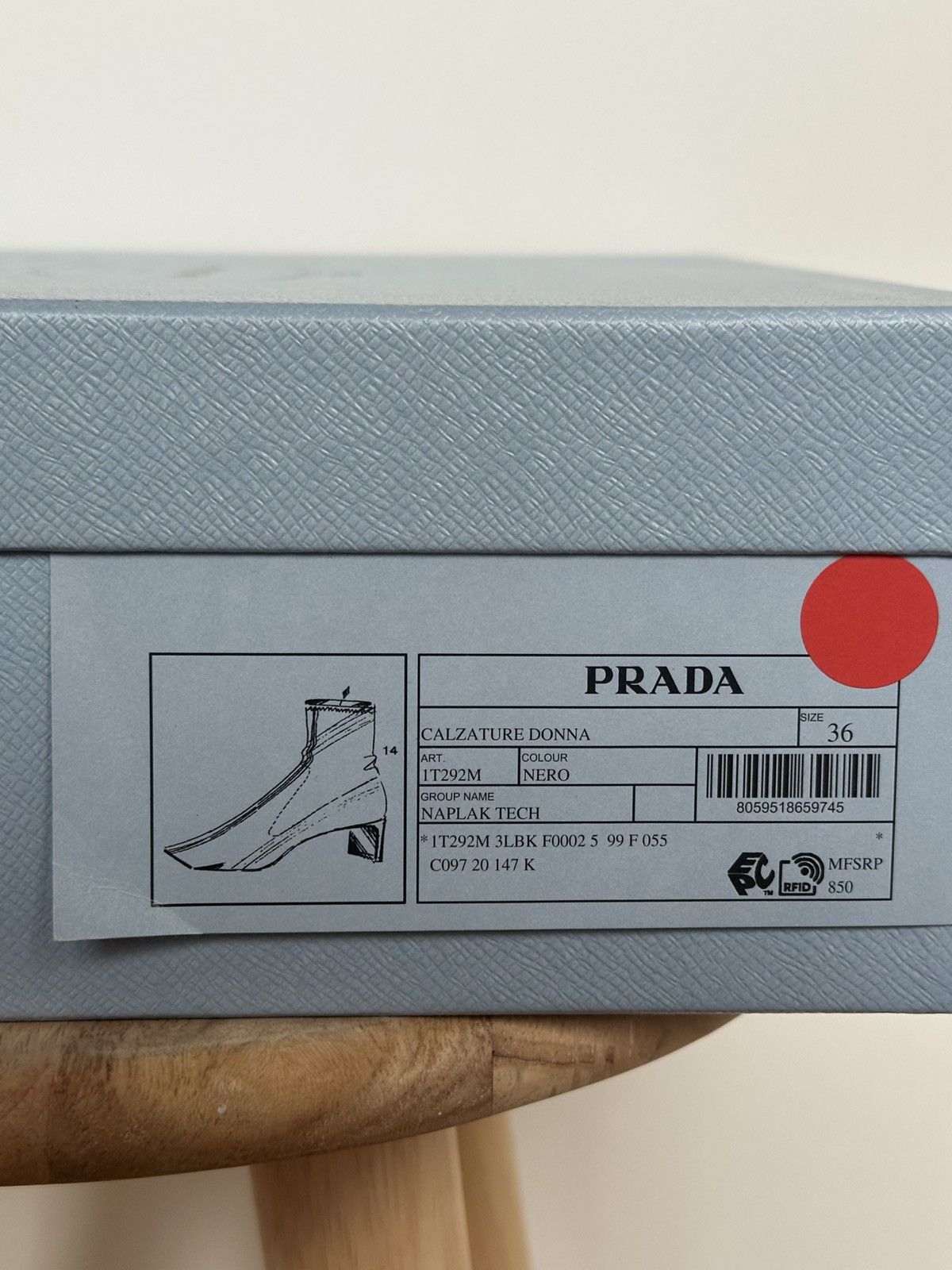 Designer × Prada NEW PRADA Patent Naplak Tech Square Toe Ankle Boots Size US 6 / IT 36 - 13 Thumbnail