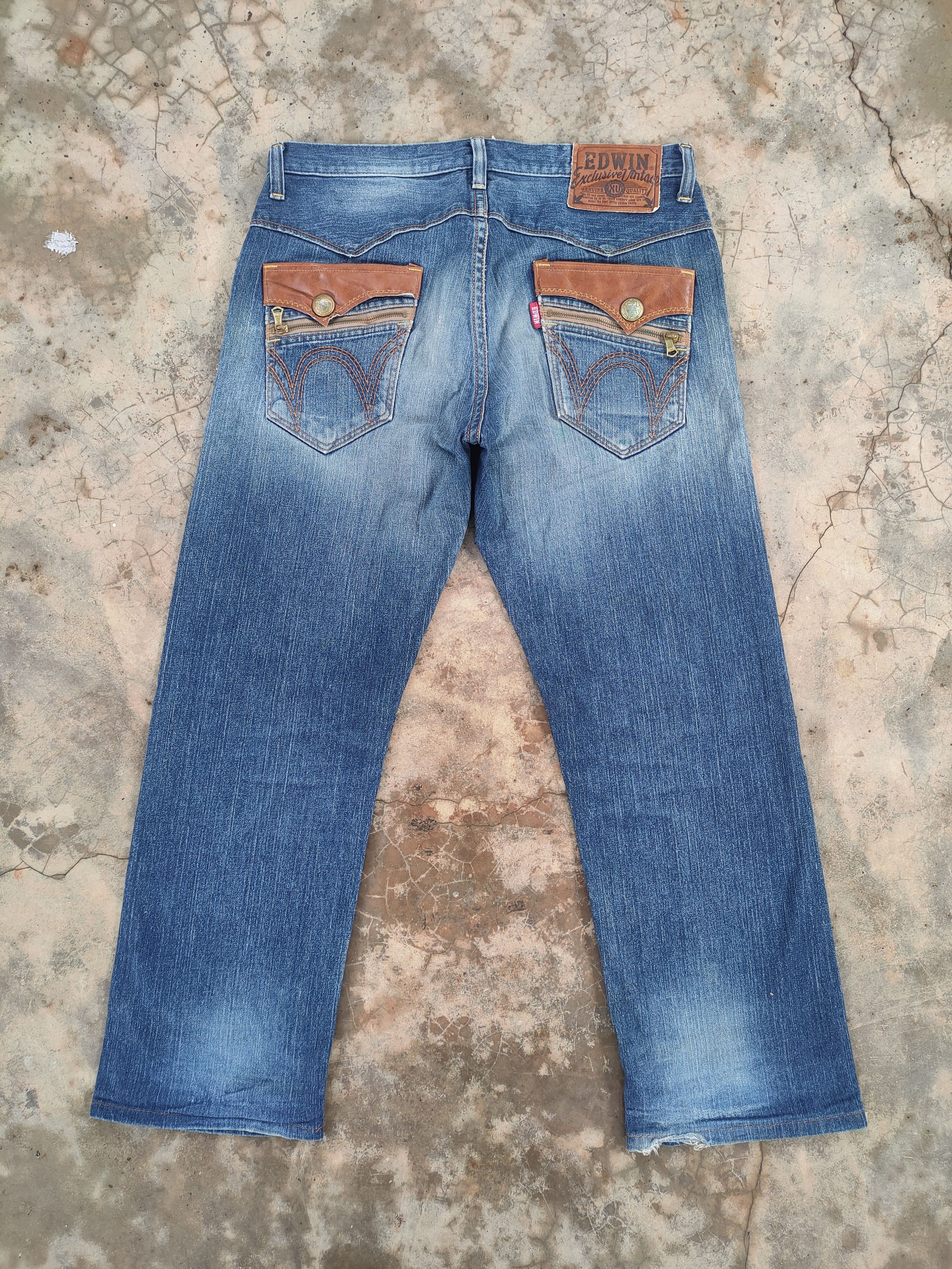 Edwin vintage Edwin faded distressed denim jeans pants Size US 38 / EU 54 - 10 Thumbnail