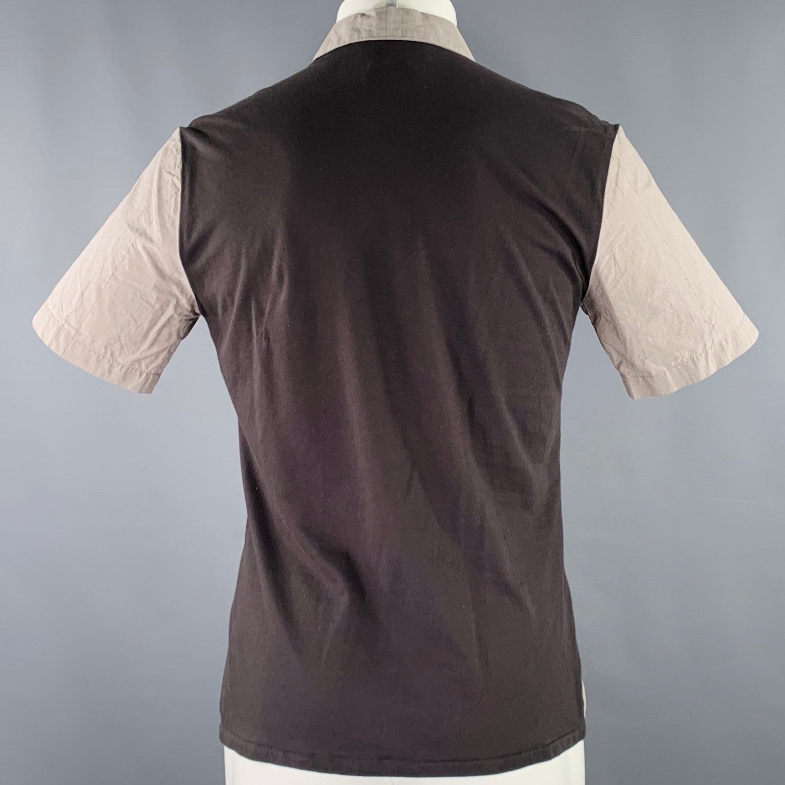 Stephan Schneider Size M Grey Taupe Mixed Fabrics Cotton Short Sleeve Shirt Size US M / EU 48-50 / 2 - 3 Thumbnail