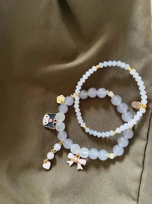 Japanese Brand White Elastic Rope Cinnamoroll Kuromi Cartoon Bracelets Size ONE SIZE - 2 Thumbnail