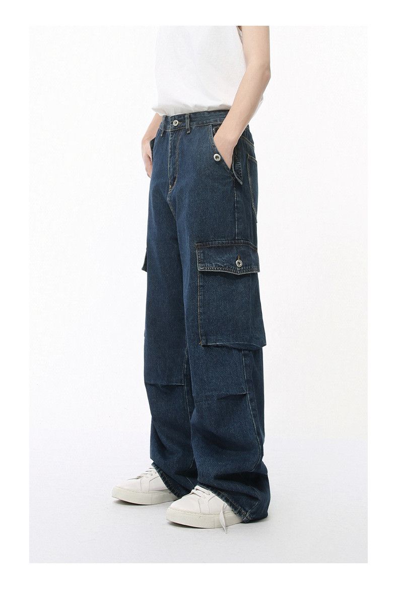 Japanese Brand Japanese retro pocket high-street straight-leg cargo jeans Size US 32 / EU 48 - 3 Thumbnail