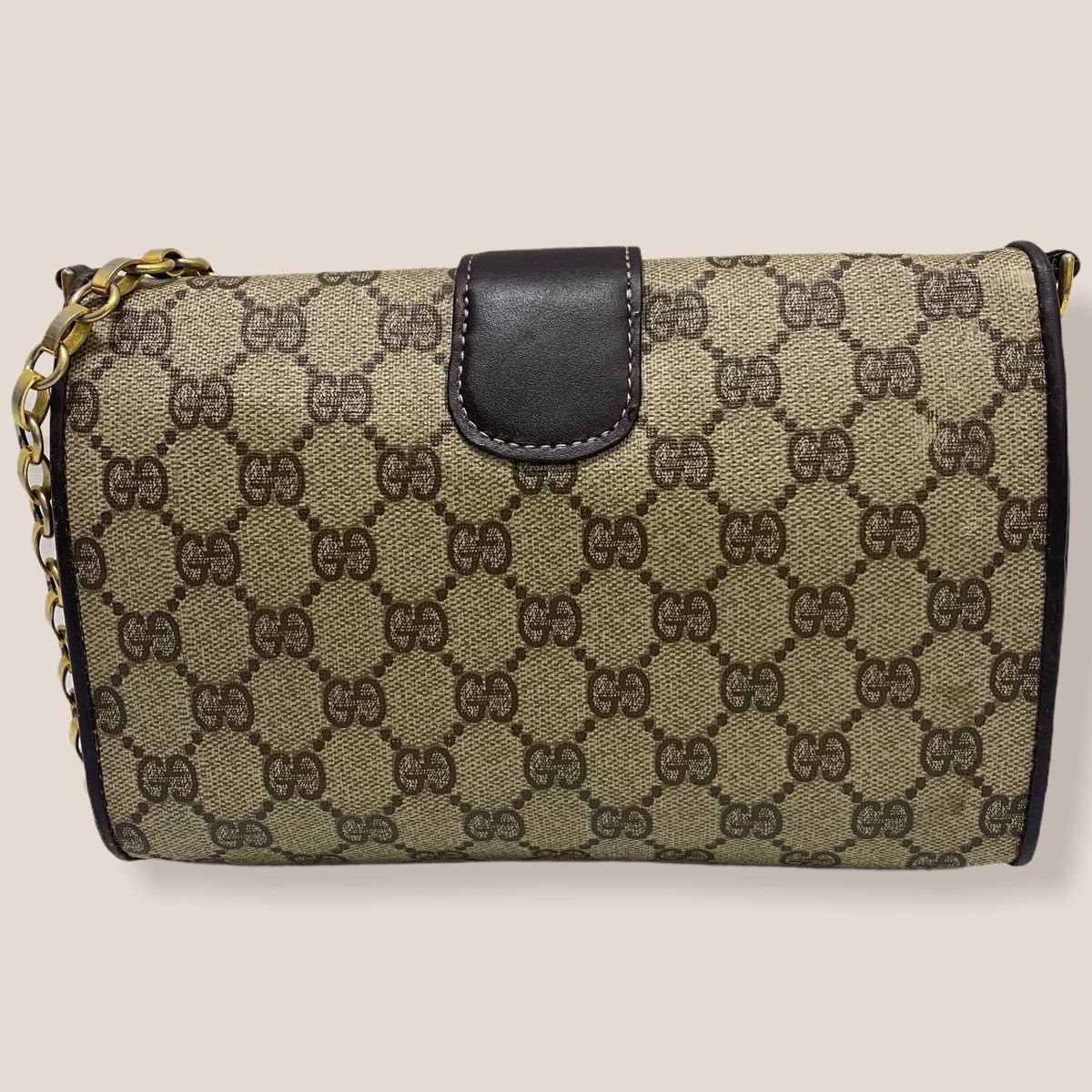 Vintage ‼️YES‼️ AUTHENTIC GUCCI GG BIG LOGO CHAIN SHOULDER BAG Size ONE SIZE - 7 Thumbnail