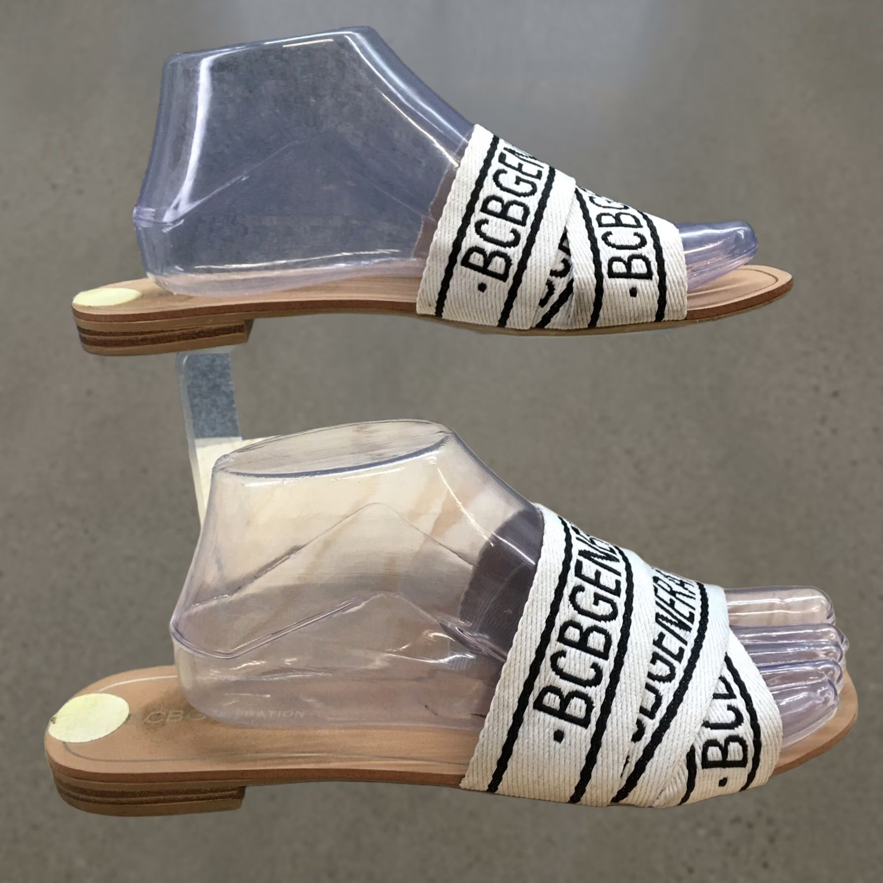 BCBGeneration BCBGeneration Sandals Womens 9M Krista Slide White Slip On Open Toe Casual Flats Size US 9 / IT 39 - 1 Thumbnail