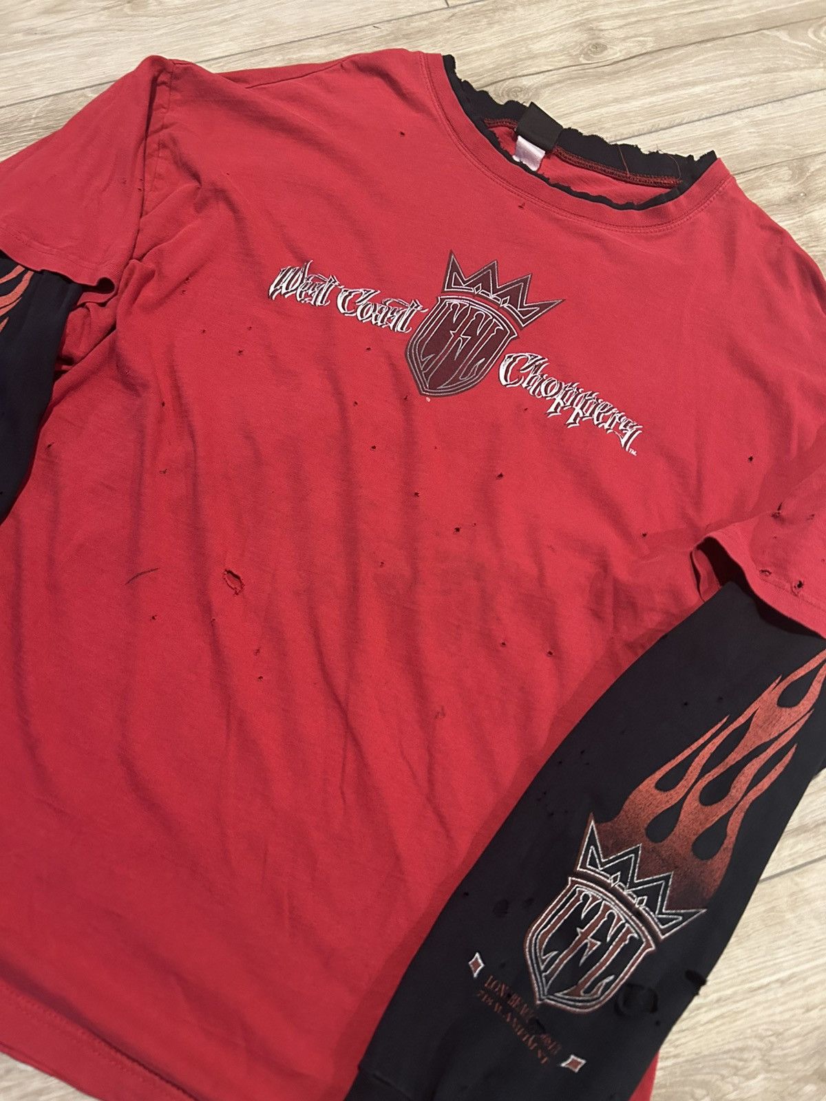 West Coast Choppers Vintage West Coast Choppers CFL Flame L/S Double Layer Tee Size US XXL / EU 58 / 5 - 5 Thumbnail