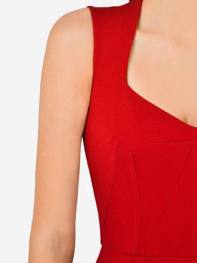 Dolce & Gabbana o1y0825 Sleeveless Midi Dress in Red Size M / US 6-8 / IT 42-44 - 2 Thumbnail