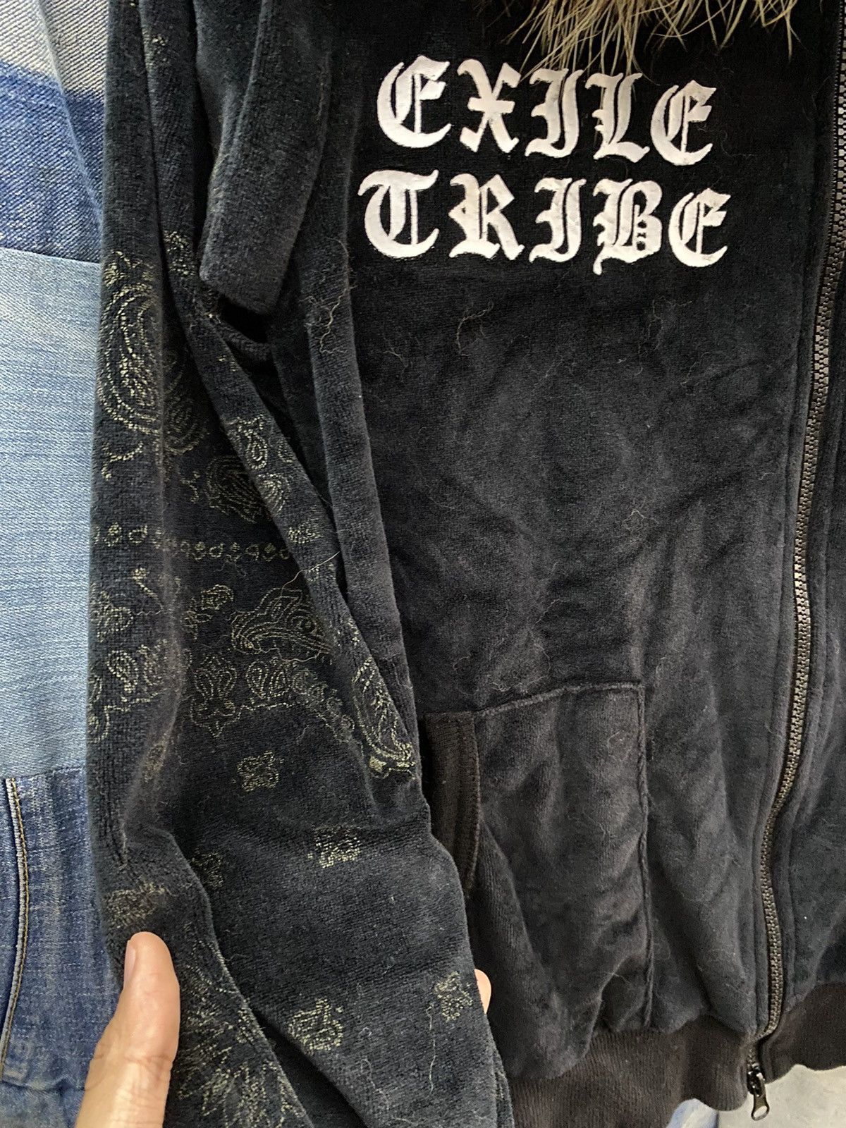 velvet fur hoodie 24karats paisley velvet