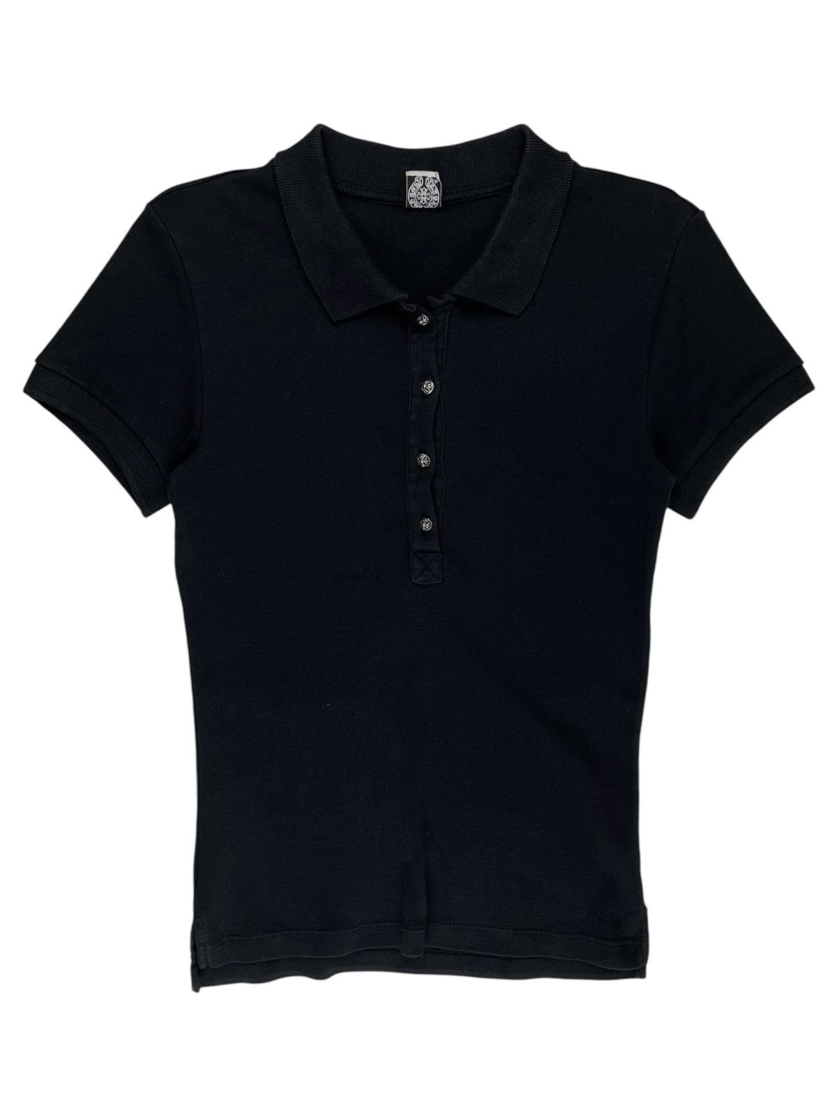 Chrome Hearts Vintage Silver Plus Button Baby Polo Tshirt