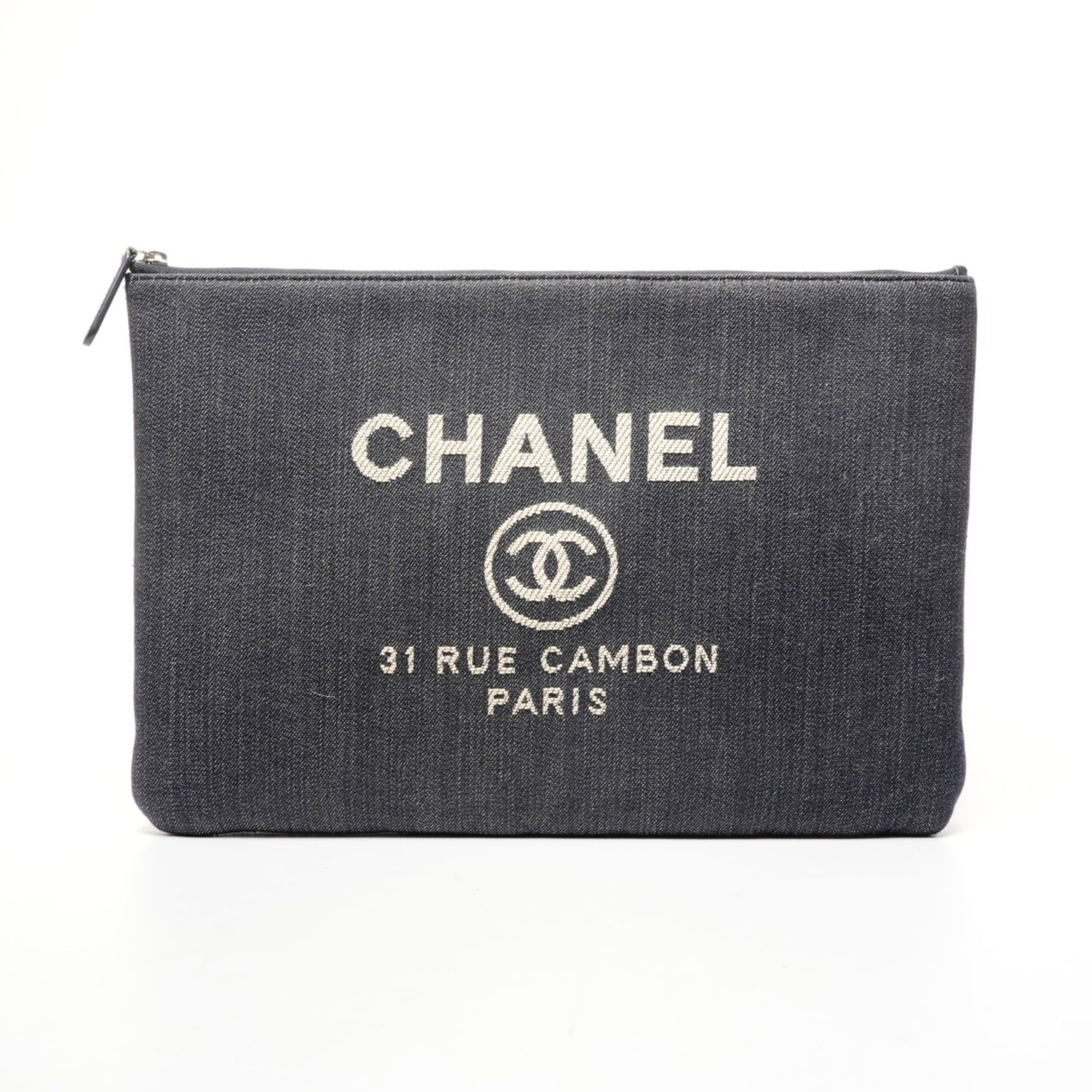 Chanel CHANEL 21st Series 2015-2016 Denim Logo Clutch Bag, Blue Size ONE SIZE - 1 Thumbnail