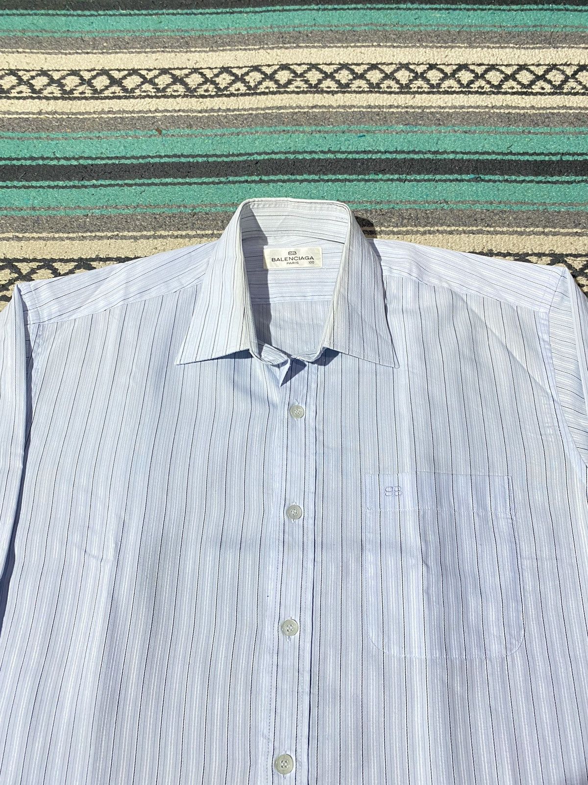 Balenciaga Balenciaga Striped Shirt Size US L / EU 52-54 / 3 - 5 Thumbnail