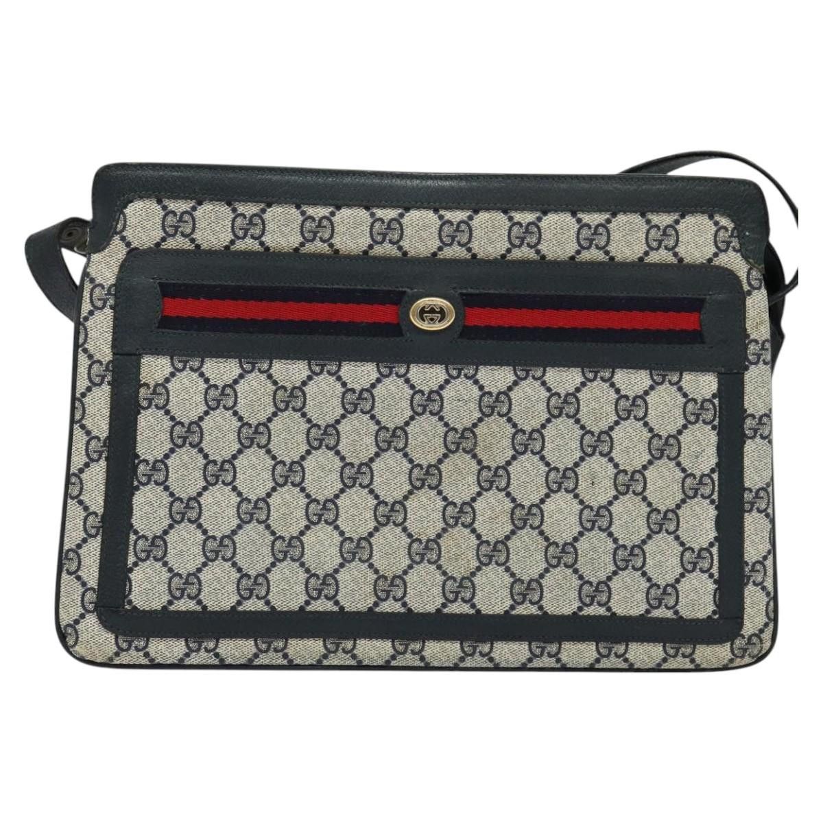 Gucci GUCCI GG Supreme Sherry Line Shoulder Bag Pvc Navy Red 41 Size ONE SIZE - 2 Thumbnail