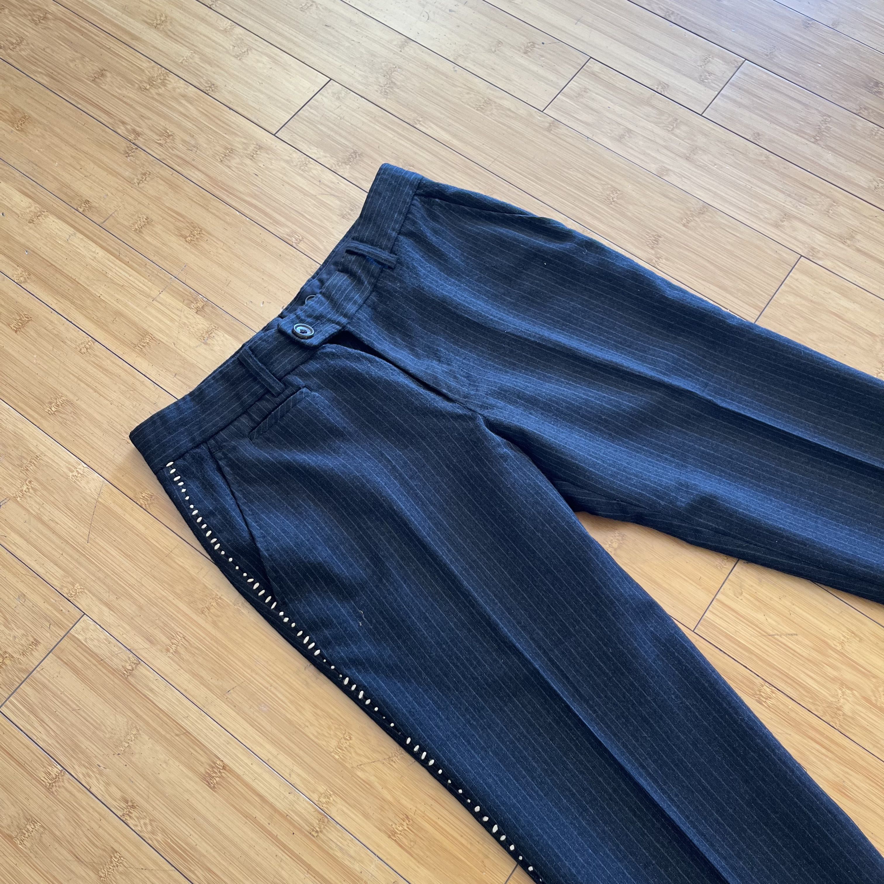 Issey Miyake Issey Miyake Vintage Striped Seam Slacks Size US 30 / EU 46 - 2 Thumbnail
