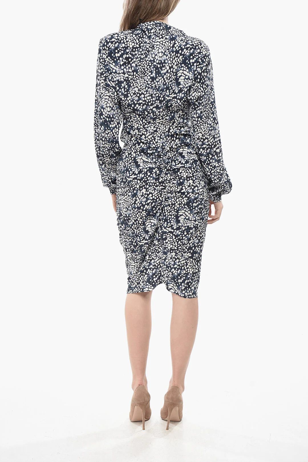 Isabel Marant og1mm0326 Silk-Blend Draped Dress in Blue Size S / US 4 / IT 40 - 2 Thumbnail