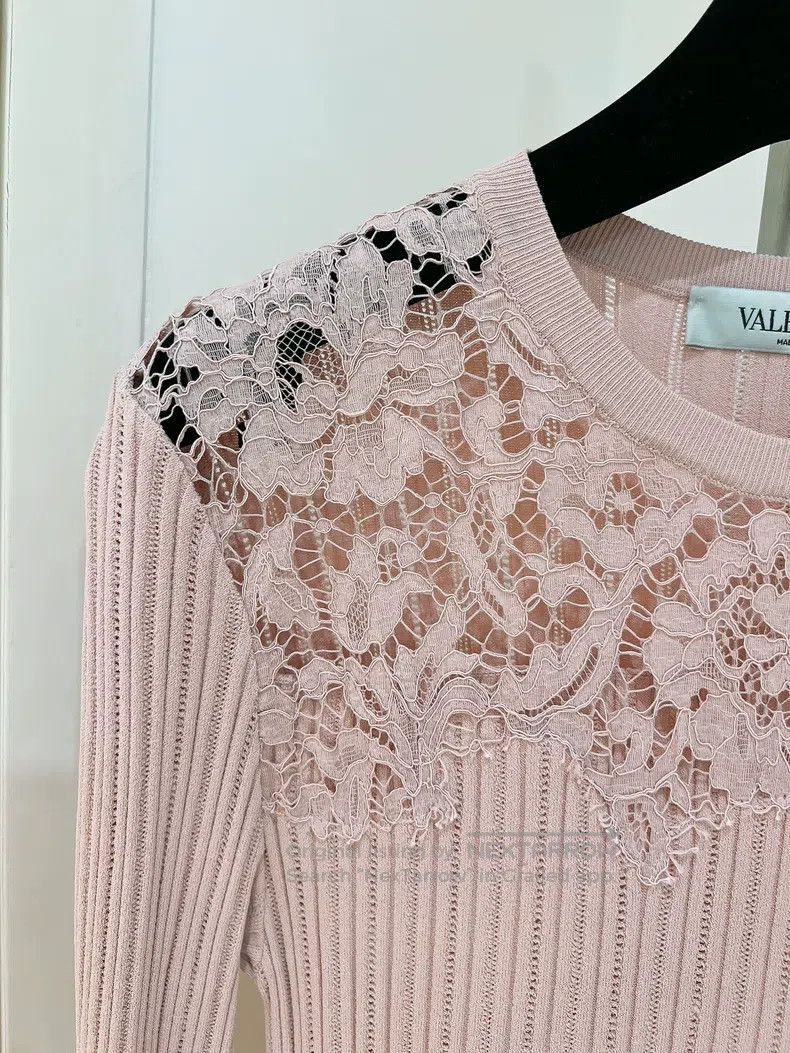 Valentino Valentino Lace patchwork knitted dress Size M / US 6-8 / IT 42-44 - 3 Thumbnail