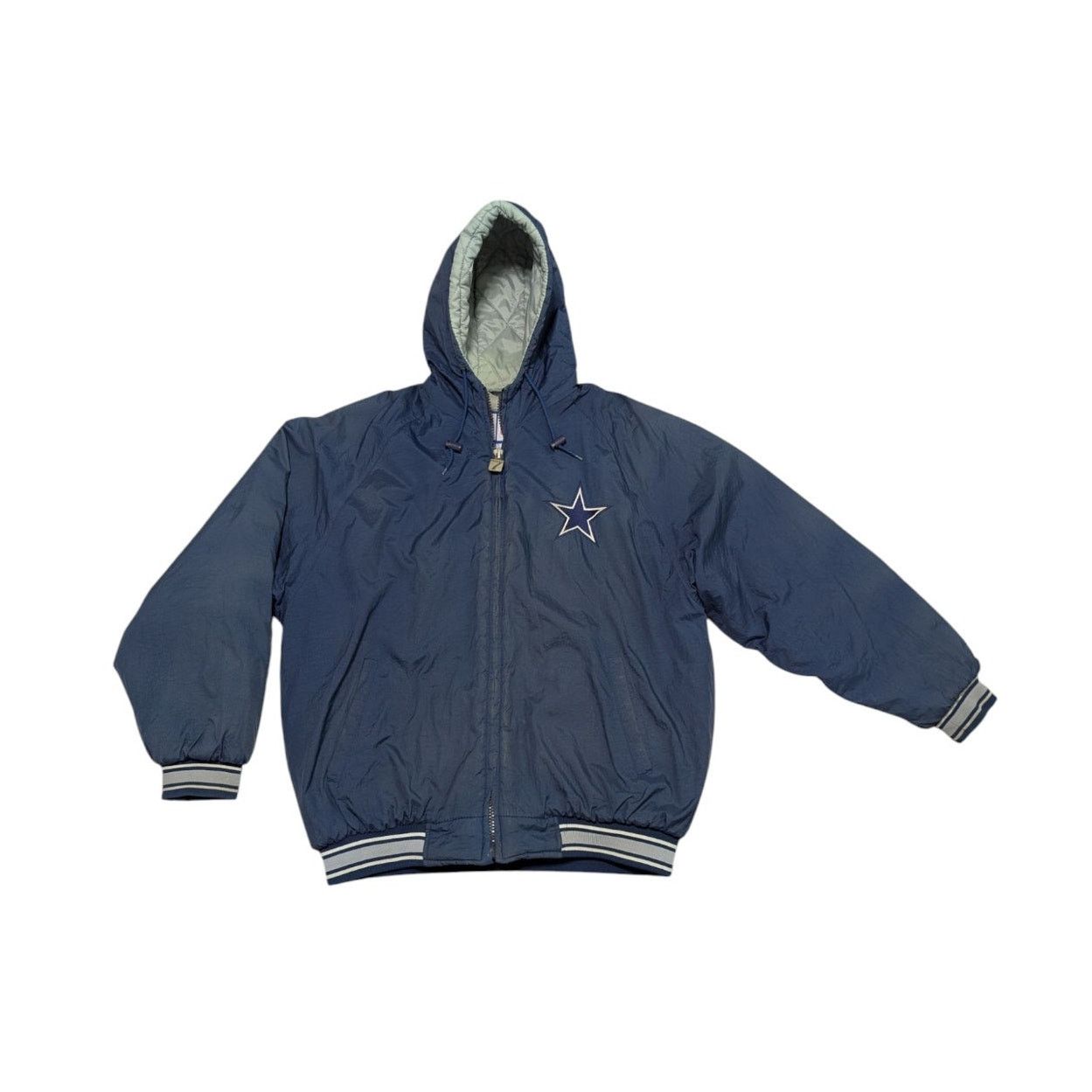 NFL × Vintage Vintage NFL Dallas Cowboys Full Zip Puffer Jacket Coat Navy Size US L / EU 52-54 / 3 - 2 Thumbnail