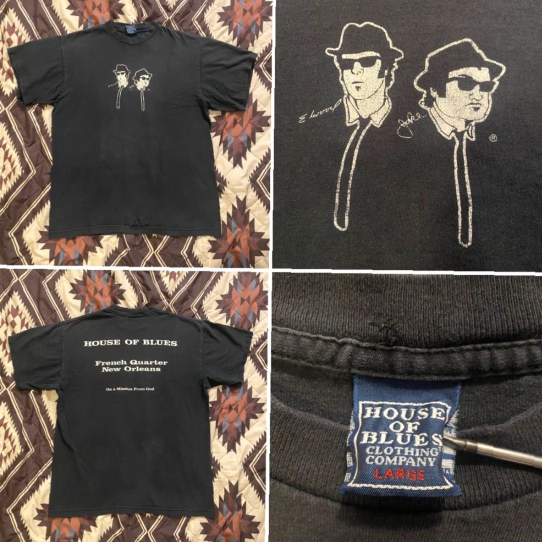 Vintage VINTAGE House of Blues T-Shirt 90s Blues Brothers Black Mens Large Short Sleeve Crew Neck Graphic Print Size US L / EU 52-54 / 3 - 2 Thumbnail
