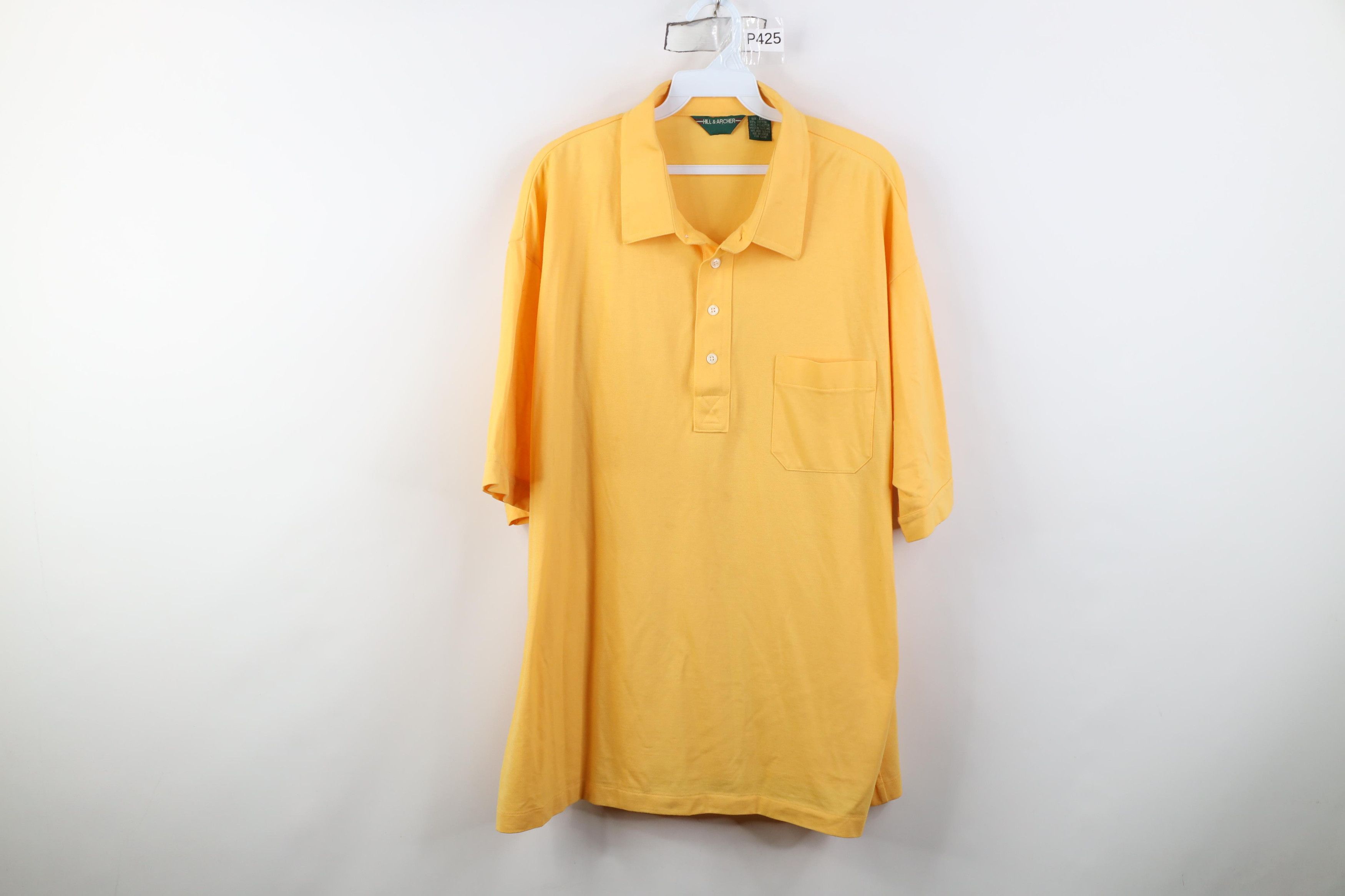 Vintage Vintage 80s 90s Streetwear Collared Golf Polo Shirt Yellow Size US XXL / EU 58 / 5 - 1 Thumbnail