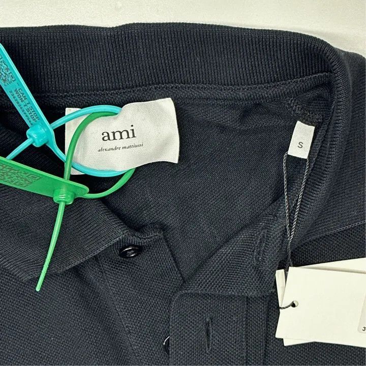 AMI AMI Love Logo Black Short Sleeve Polo -2507 Size US S / EU 44-46 / 1 - 2 Thumbnail