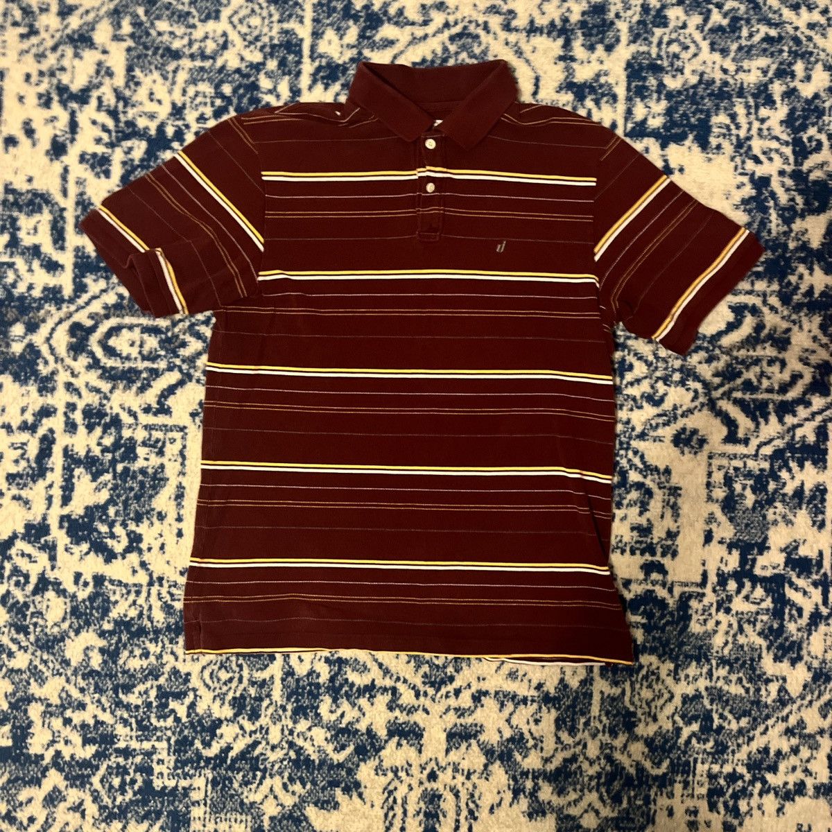 Urban Up Vintage Y2K Urban Pipeline Maroon Striped Polo Shirt Size M Size US M / EU 48-50 / 2 - 1 Thumbnail