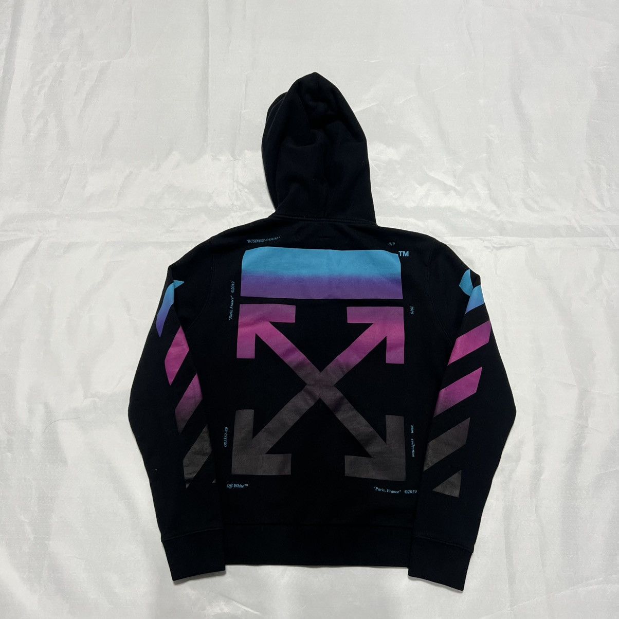OFF-WHITE FW18 DIAGONALGRADIENT ZIP-UP HOODIE