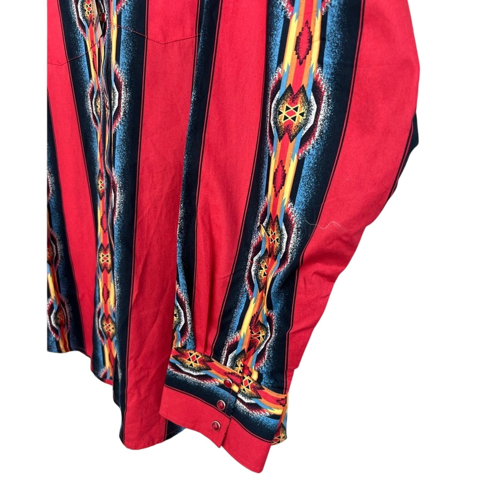 Wrangler New Wrangler Checotah Western Snap Button Shirt Red Flame Size US XXL / EU 58 / 5 - 4 Thumbnail