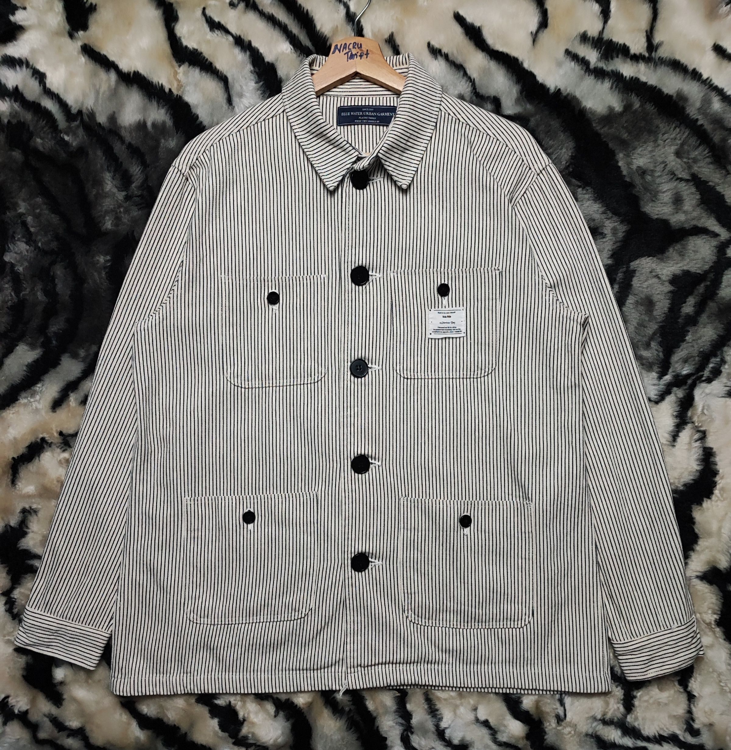 Blue Blue Japan Herringbone Wabash Baggy Denim Jacket Hickory Style Size US L / EU 52-54 / 3 - 6 Thumbnail