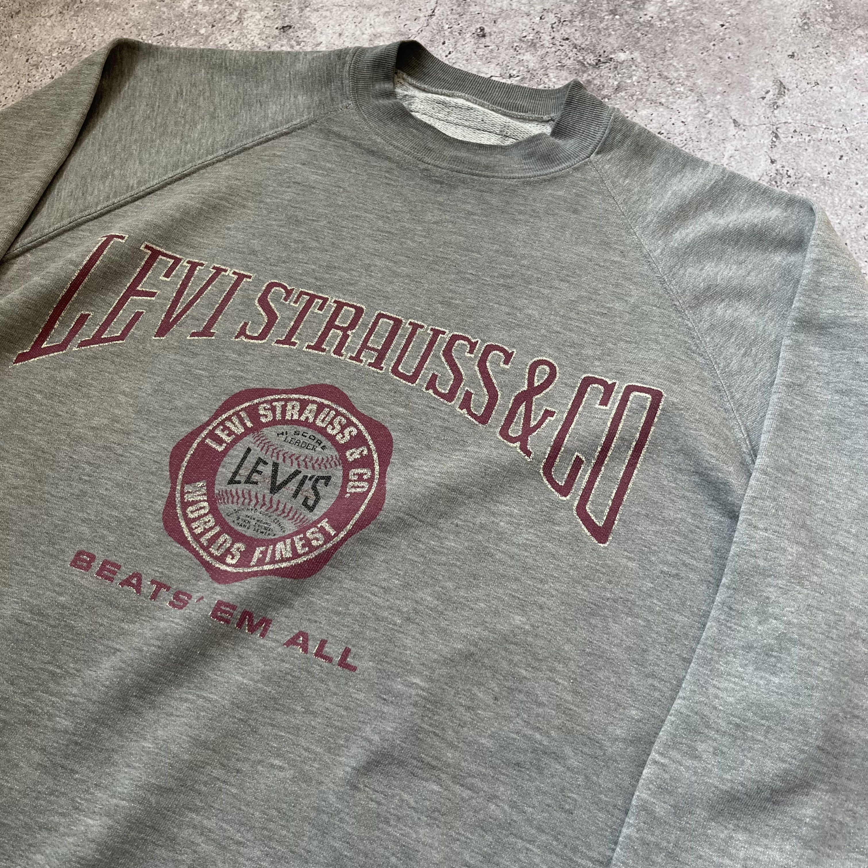 Levi's × Levi's Vintage Clothing × Vintage Vintage Levis Spellout Logo Gray Oversize Sweatshirt Size US L / EU 52-54 / 3 - 3 Thumbnail