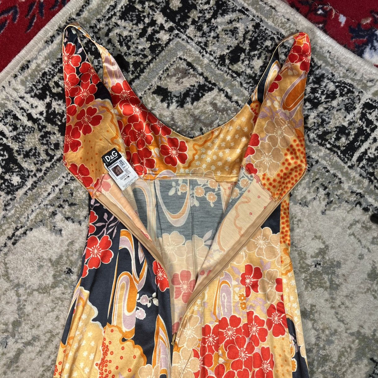 Dolce & Gabbana Dolce & Gabbana Dress 2000s Archive Y2K Floral Kimono Satin Size M / US 6-8 / IT 42-44 - 16 Thumbnail