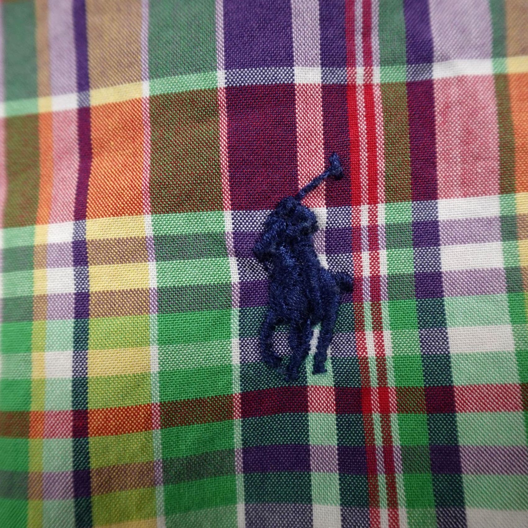 Ralph Lauren VINTAGE Ralph Lauren Shirt Big 2X Plaid Short Sleeve Button Up Mens Cotton Madras Pony Button-Down 2XB Complete Set Size US XXL / EU 58 / 5 - 4 Thumbnail