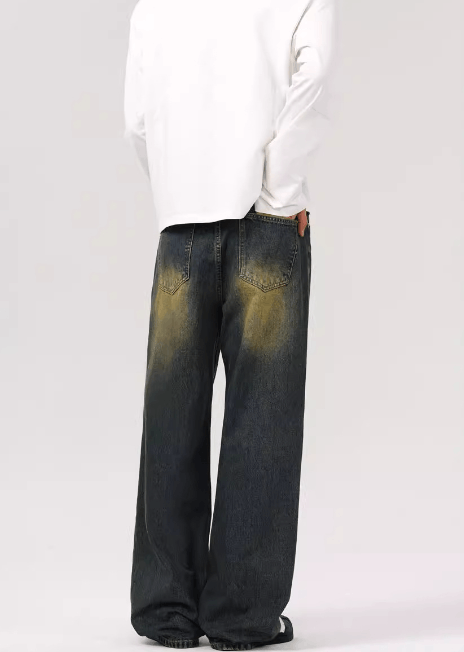 Japanese Brand × Jean Men's vintage distressed washed loose straight jeans Size US 32 / EU 48 - 4 Thumbnail