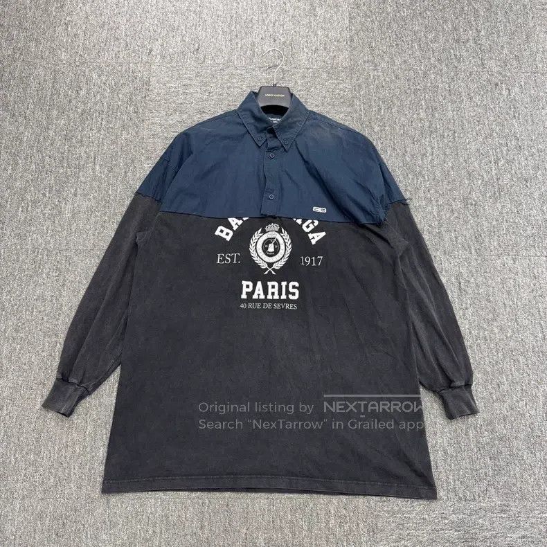 Balenciaga Balenciaga Shirt Collar Stitching Distressed Long Sleeve Size US S / EU 44-46 / 1 - 1 Thumbnail
