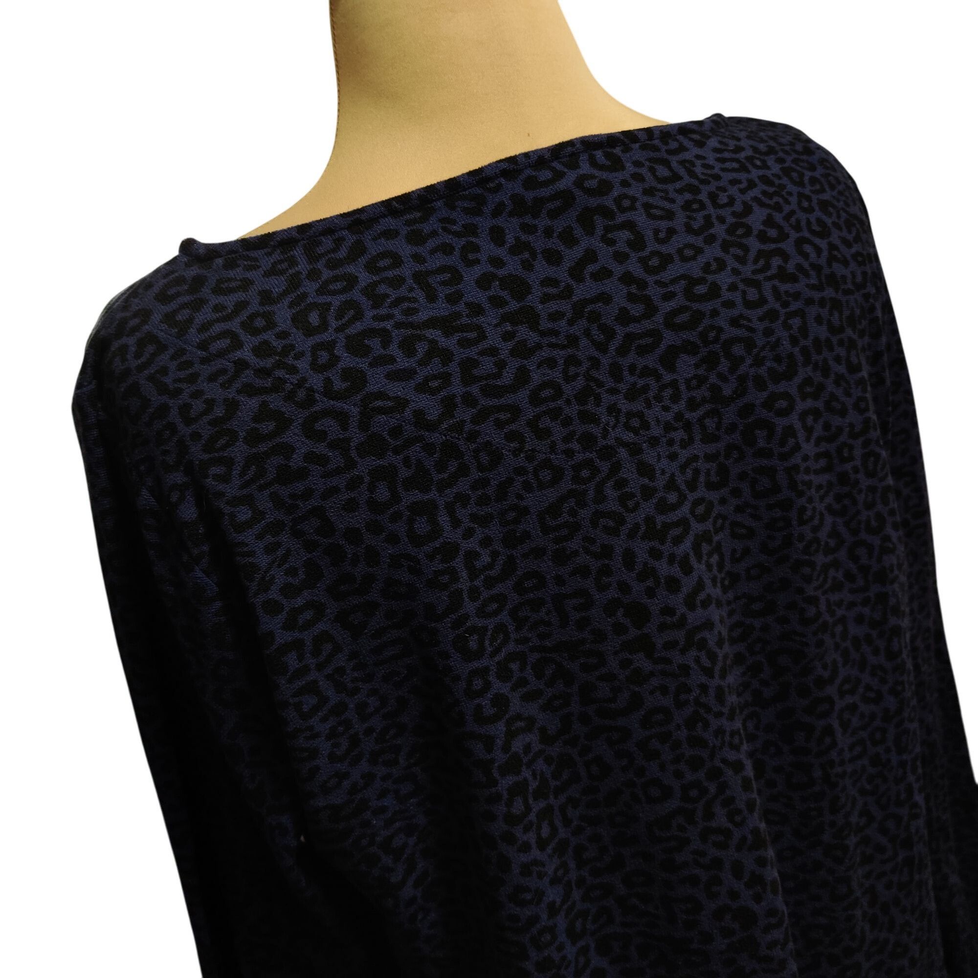 Other Mario Serrani Italy L Blue Black Leopard Print Long Sleeve S Size L / US 10 / IT 46 - 9 Thumbnail