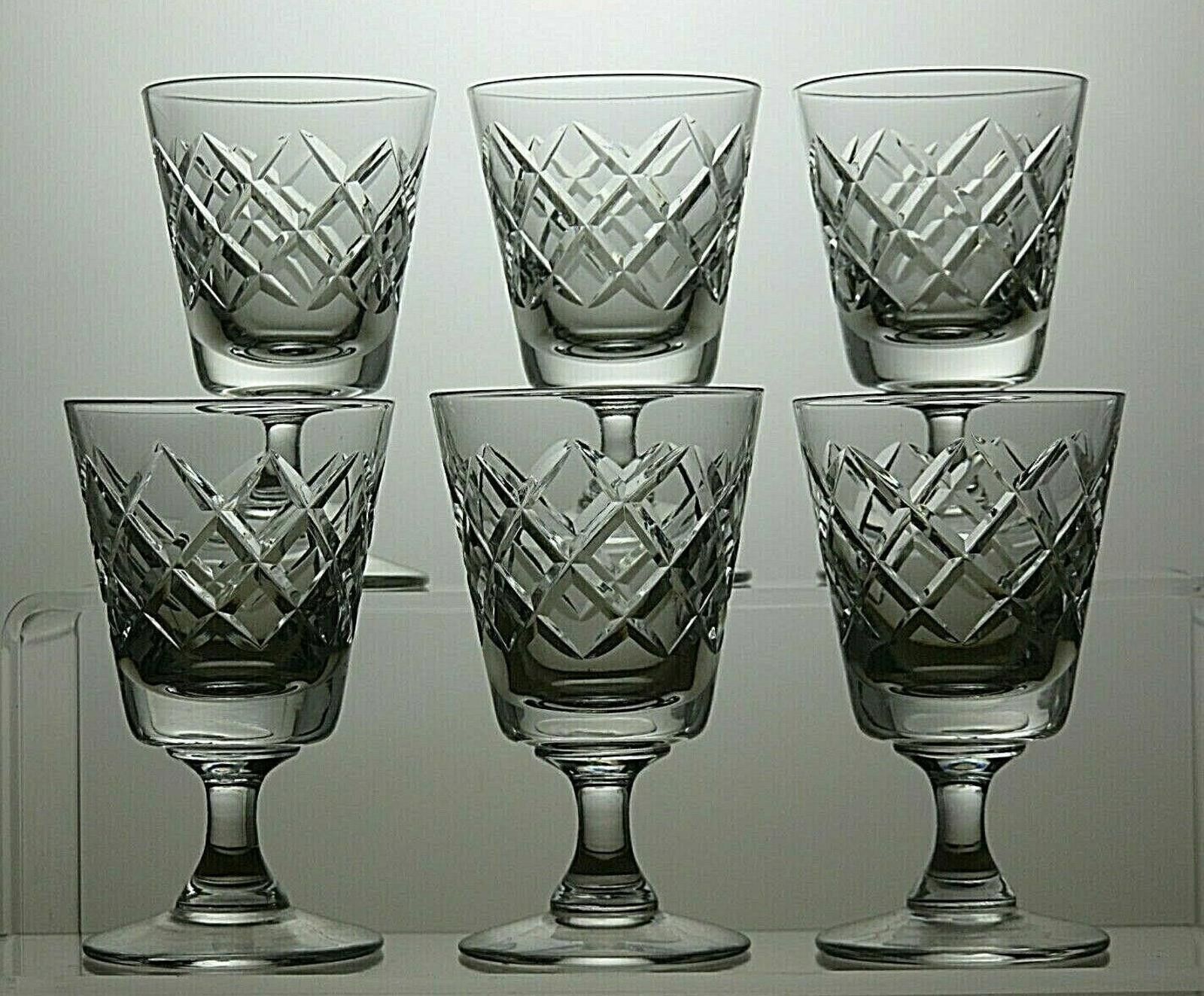 Tudor Tudor Crystal Set Of 6 Cut Glass Sherry Glasses 3 3/4" Size ONE SIZE - 3 Thumbnail