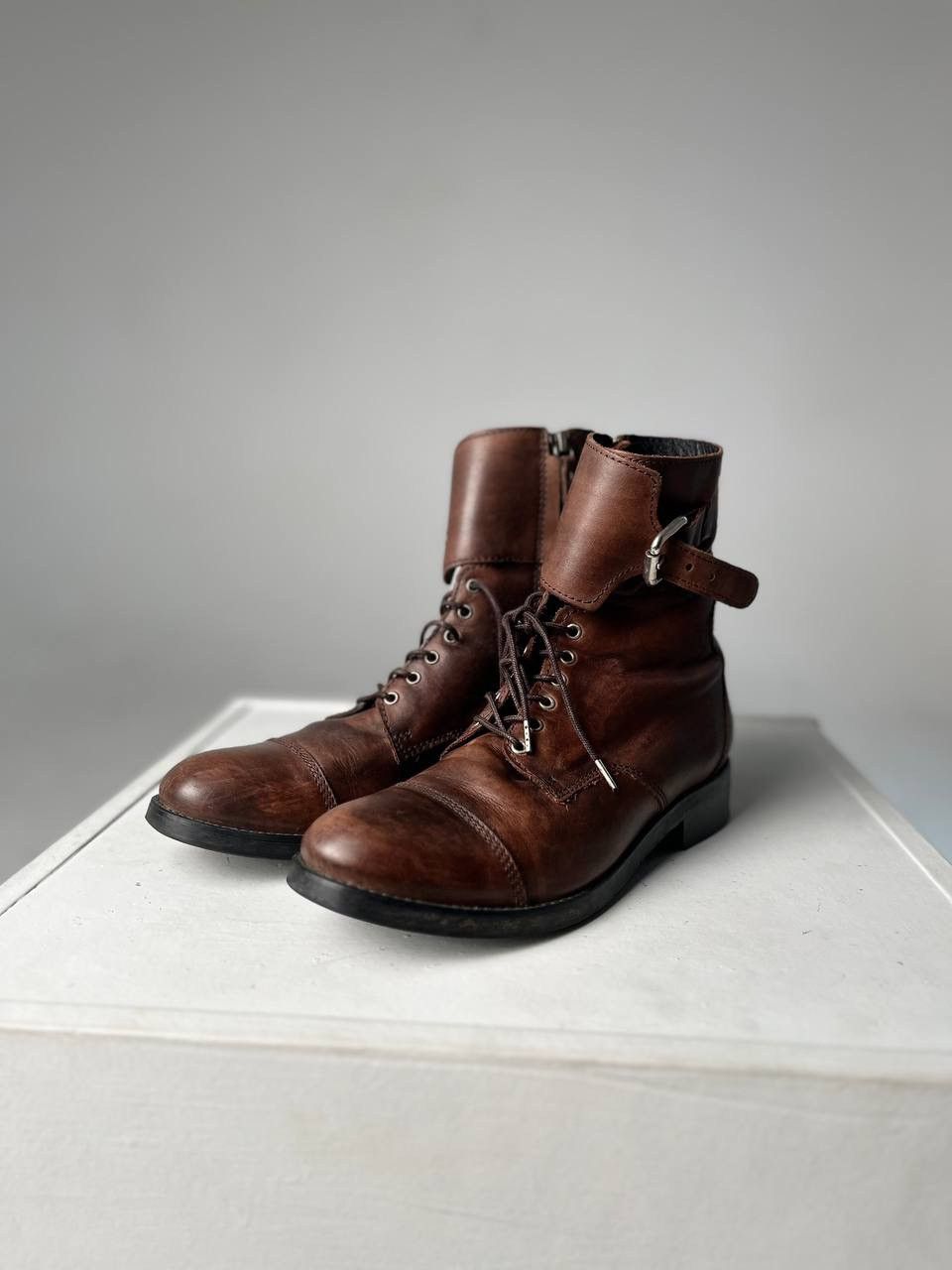 Cowboy Equipment × Diesel × Vintage Vintage diesel leather Grilz Bartack Boots Priyanka Chopra Size US 9.5 / EU 42-43 - 1 Thumbnail