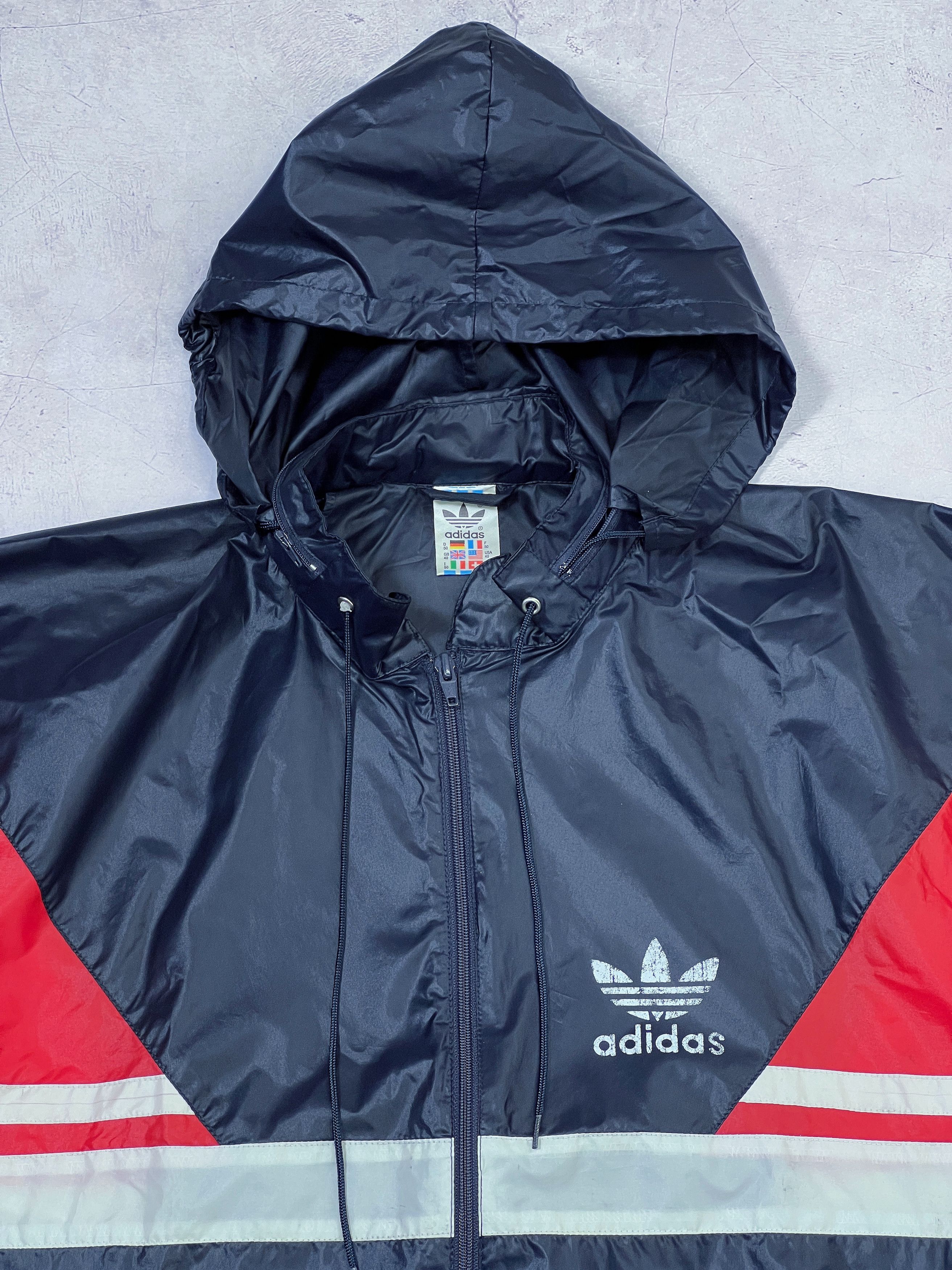 Adidas × Vintage Vintage Adidas Light Jacket Nylon Navy Blue & Red Size US M / EU 48-50 / 2 - 5 Thumbnail