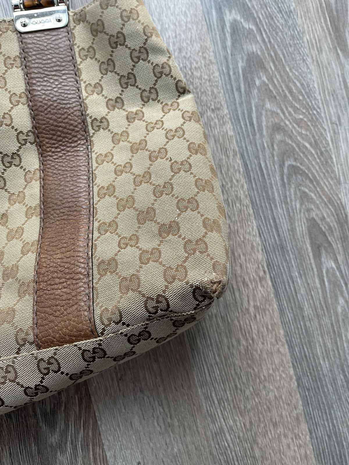Gucci ❤️Gucci Brown Canvas vintage monogram leather bag women Size ONE SIZE - 4 Thumbnail