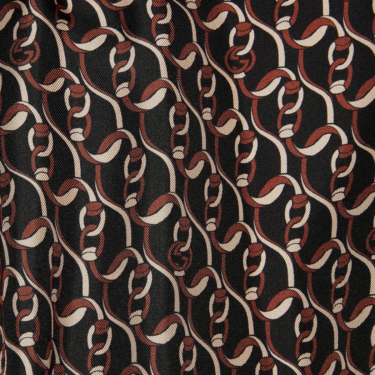 Gucci 40 S - Gucci Interlocking G Chain Print Silk Dress Brown Size S / US 4 / IT 40 - 4 Thumbnail
