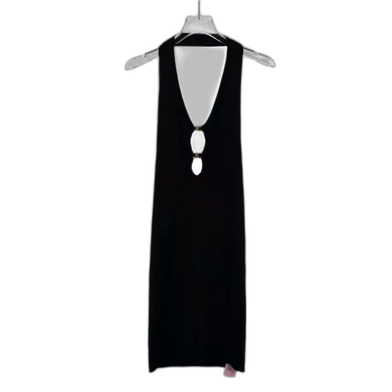 Celine Celine Black Silk Sleeveless Dress with Back Cutout Size L / US 10 / IT 46 - 1 Thumbnail