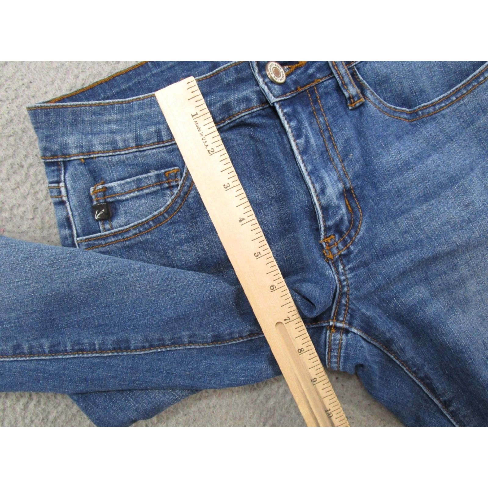 Vintage Kancan Womens Blue Medium Wash Stretch Denim Skinny Jeans Size 0/23 Mid Rise Size 25" / US 0 / IT 36 - 6 Thumbnail