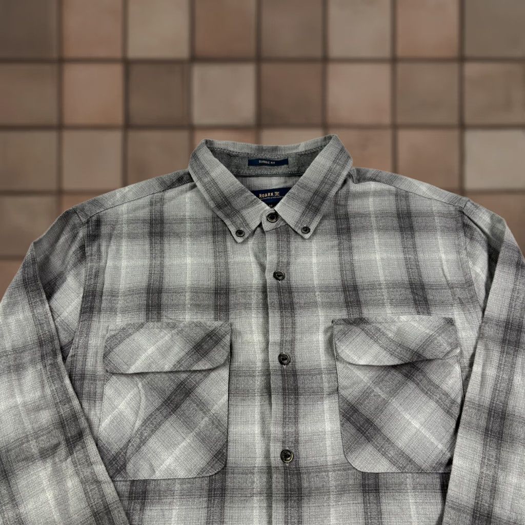 Roark Roark Cassidy Shirt Mens Medium Gray Plaid Button-Up Long Sleeve Casual Classic Fit Size US M / EU 48-50 / 2 - 1 Thumbnail