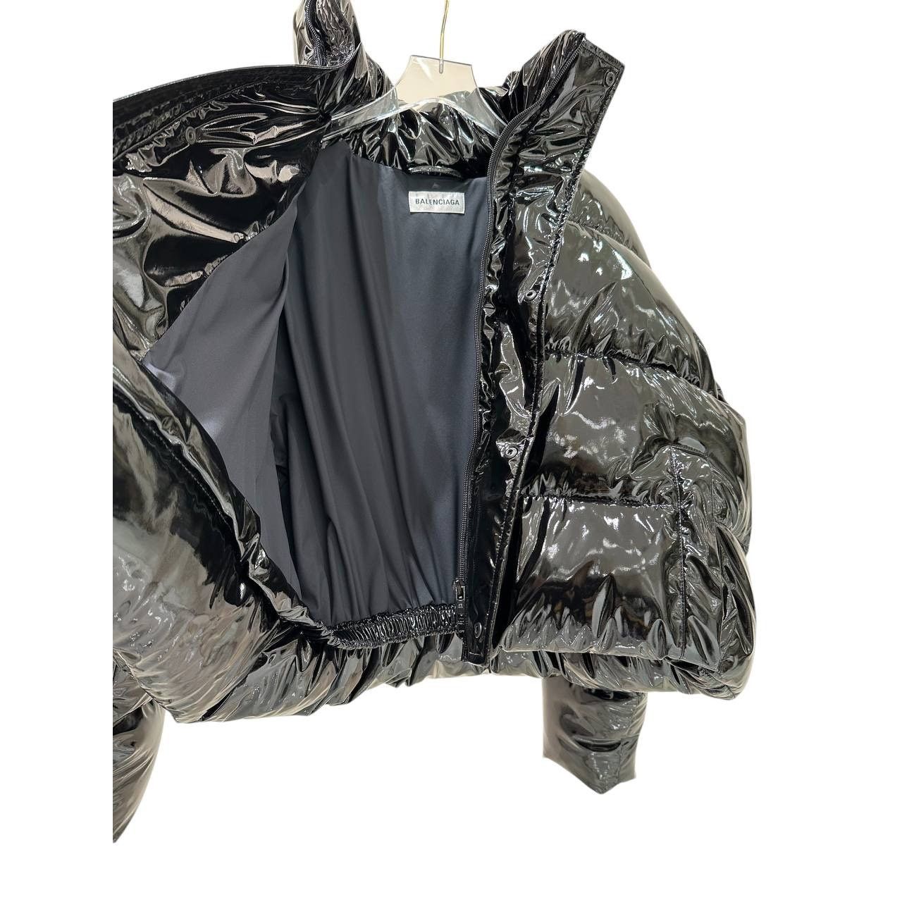 Balenciaga Balenciaga Black Lacquered Puffer Jacket - Size 38 Size S / US 4 / IT 40 - 3 Thumbnail