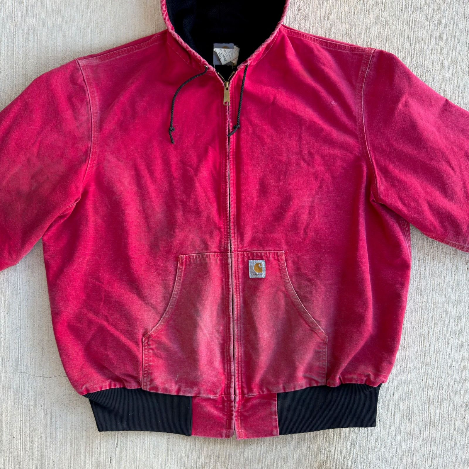 Carhartt × Vintage Carhartt JR110 faded red hooded work wear jacket Size US XXL / EU 58 / 5 - 2 Thumbnail
