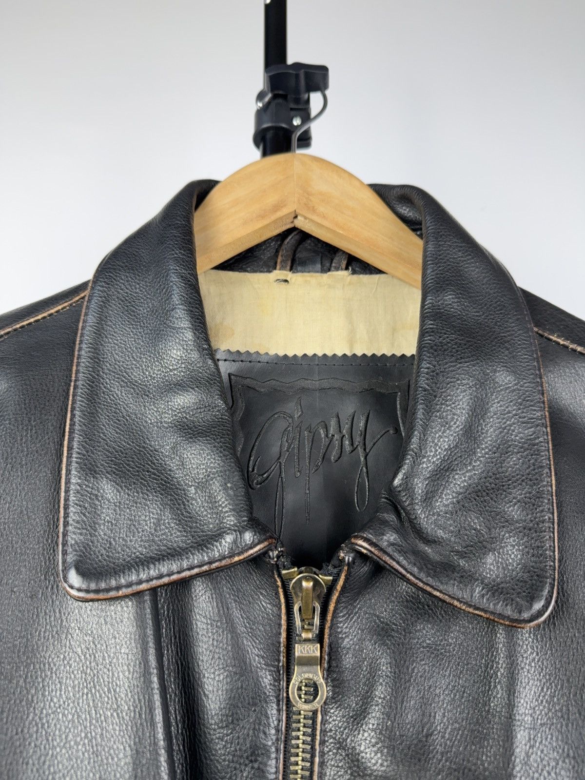 Vintage Rare Vintage Gipsy Real Leather Bikers Jacket Avant Garde Size US M / EU 48-50 / 2 - 3 Thumbnail