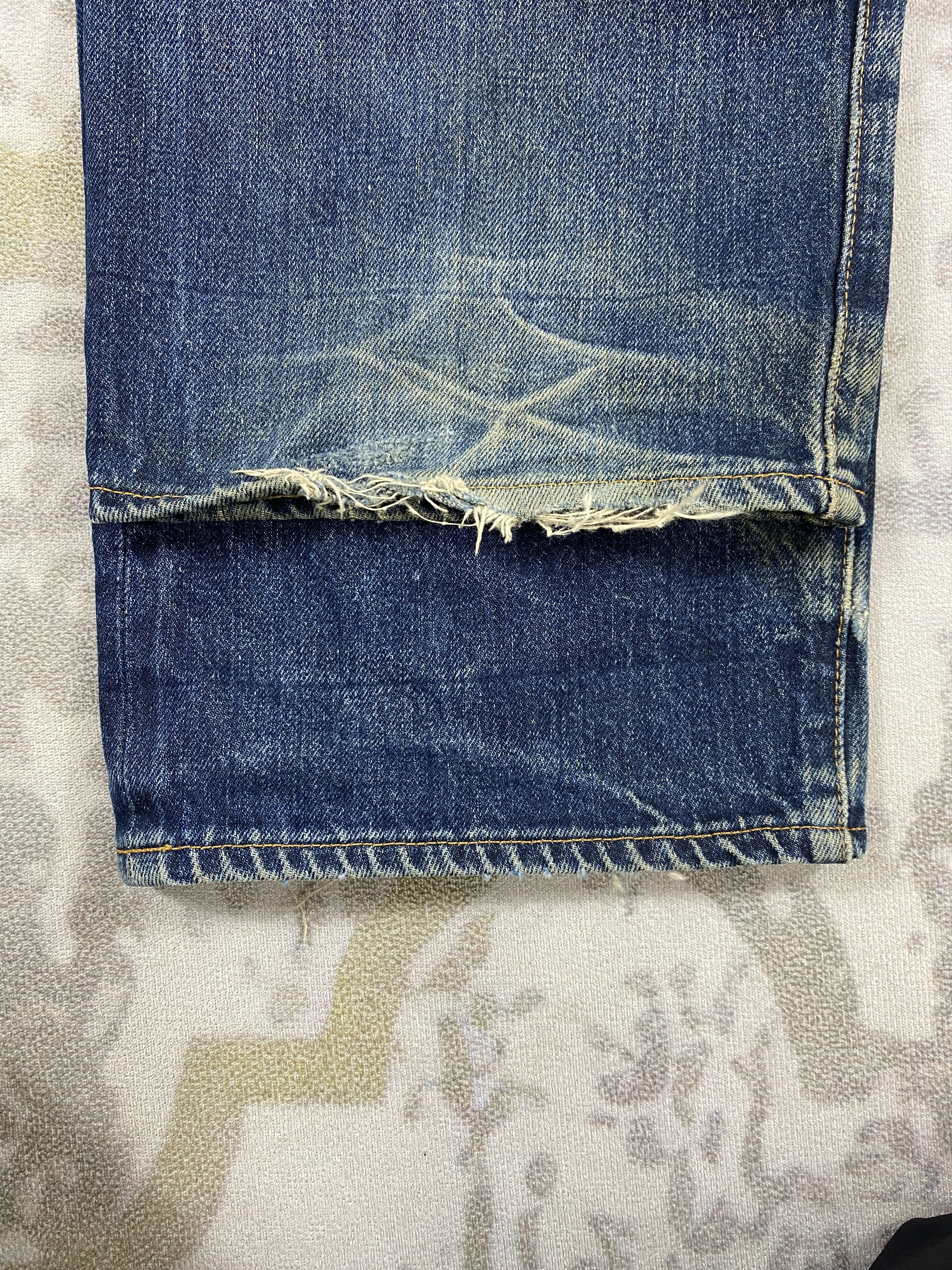 If Six Was Nine 33x32.5 Redline Vintage Levi's 501 Big E Top Button 555 Size US 33 - 13 Thumbnail