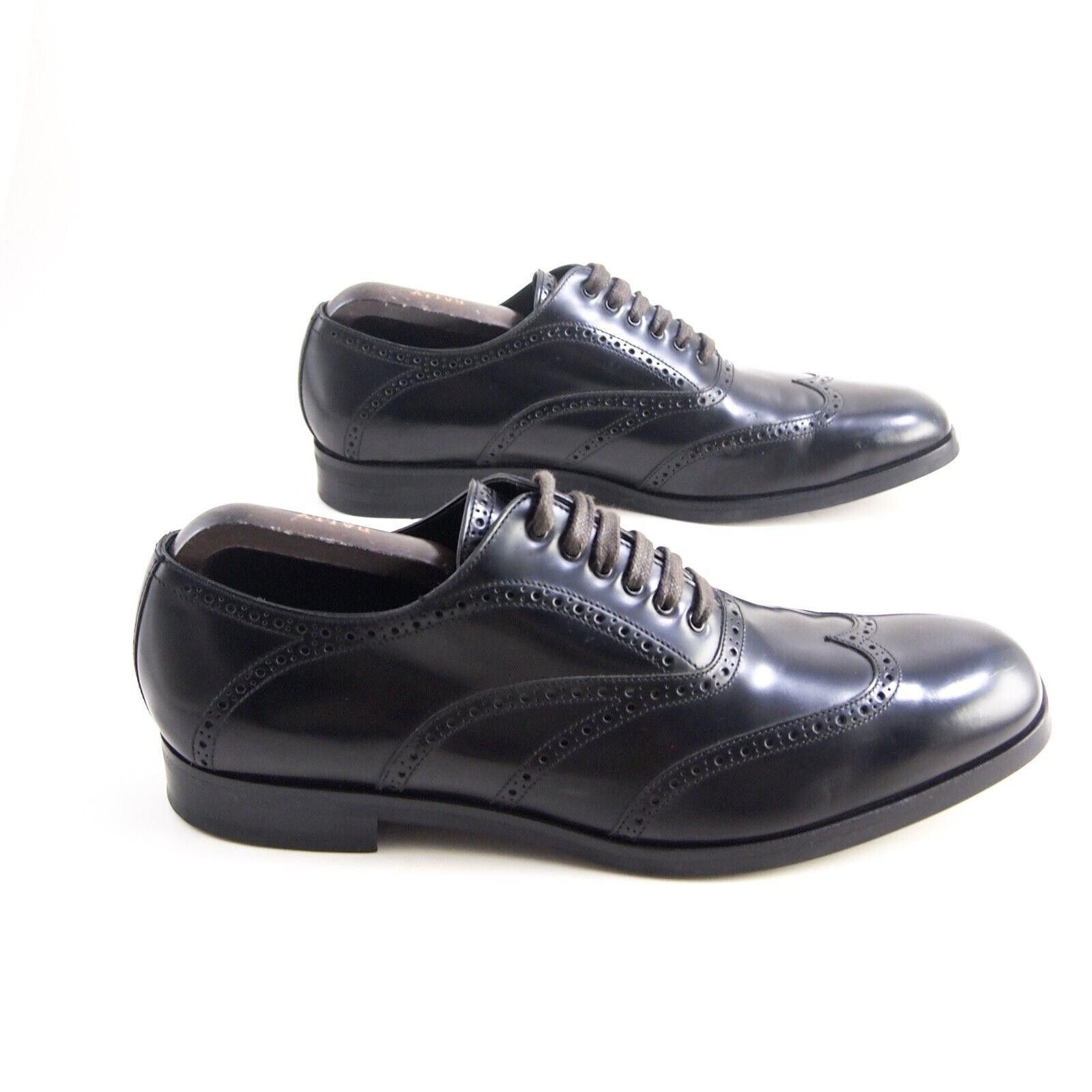 Ermenegildo Zegna Zegna Wingtip Brogues Black Leather Mens US 10 EU 43 $820 Size US 10 / EU 43 - 6 Thumbnail