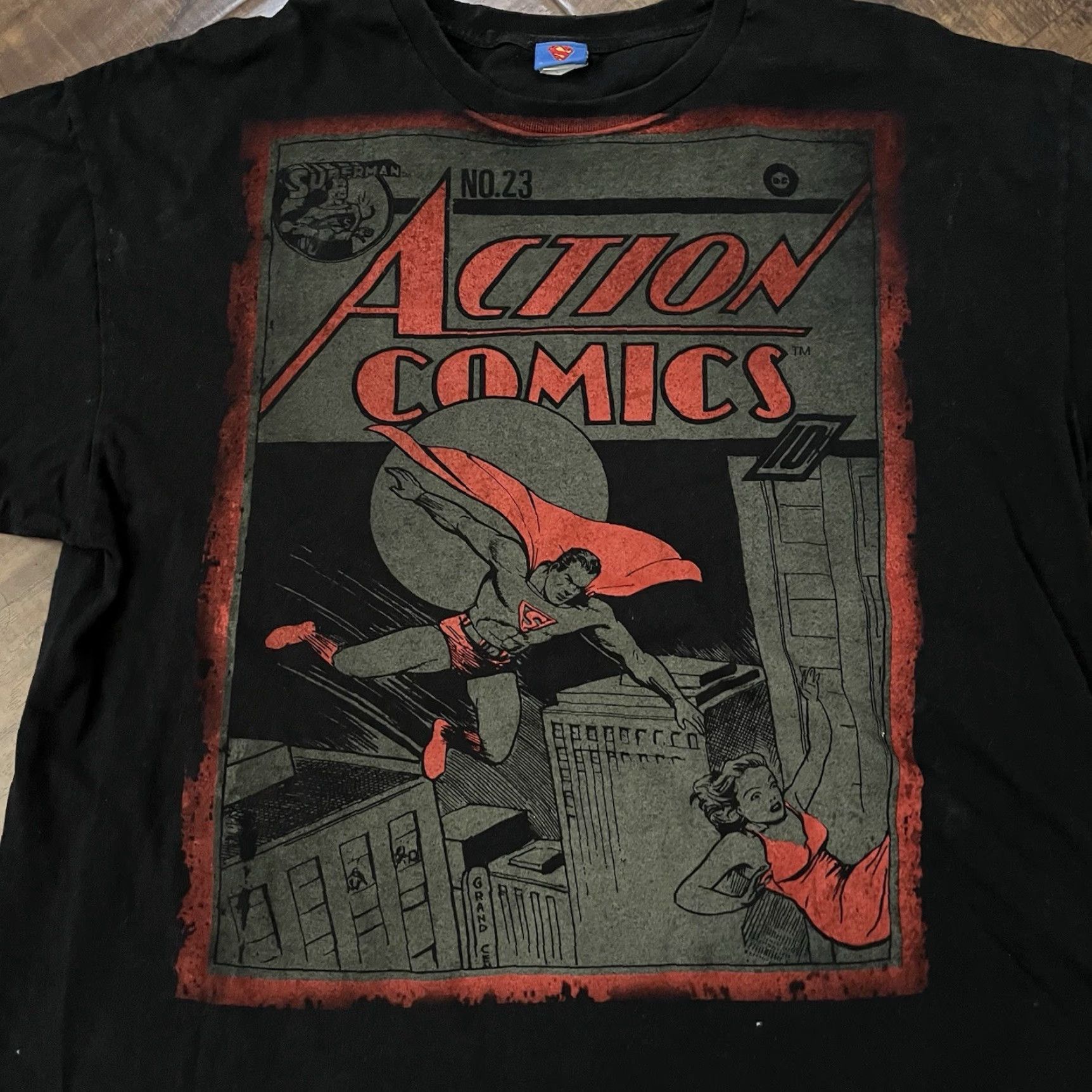 Vintage VINTAGE Superman T-Shirt Mens 2XL DC Black Crew Neck Short Sleeve Big Graphic AOP Comics Size US XXL / EU 58 / 5 - 3 Thumbnail