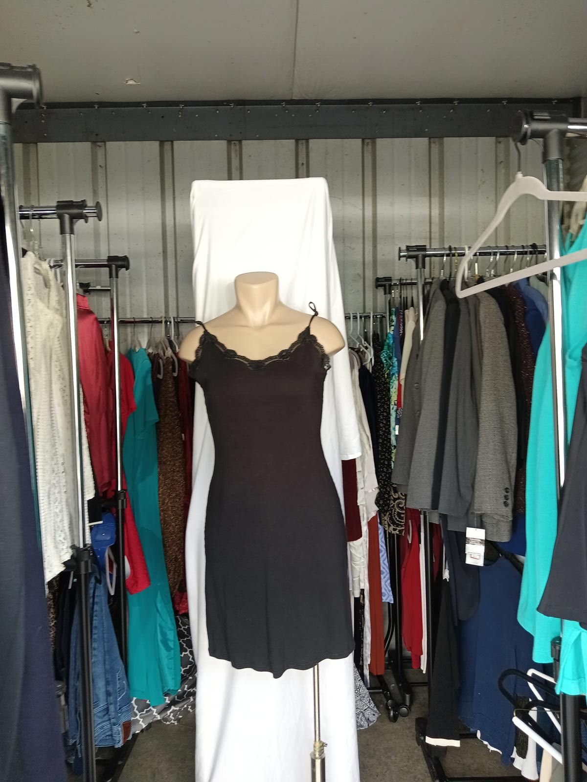 Calvin Klein Calvin Klein Black Lace Trim Cami Dress Size M / US 6-8 / IT 42-44 - 2 Thumbnail