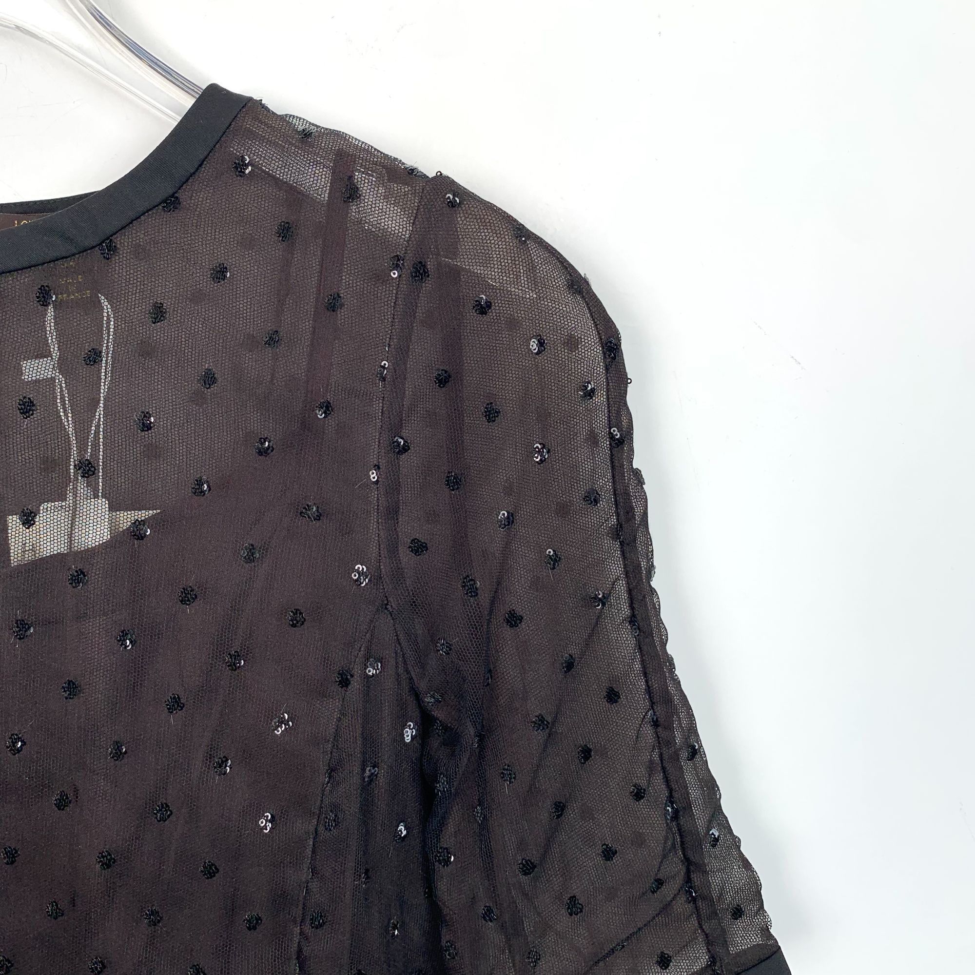 Louis Vuitton Louis Vuitton Black Sheer Polka Dot Blouse Womens Size 34 Ma Size XXS / US 00 / IT 34 - 3 Thumbnail
