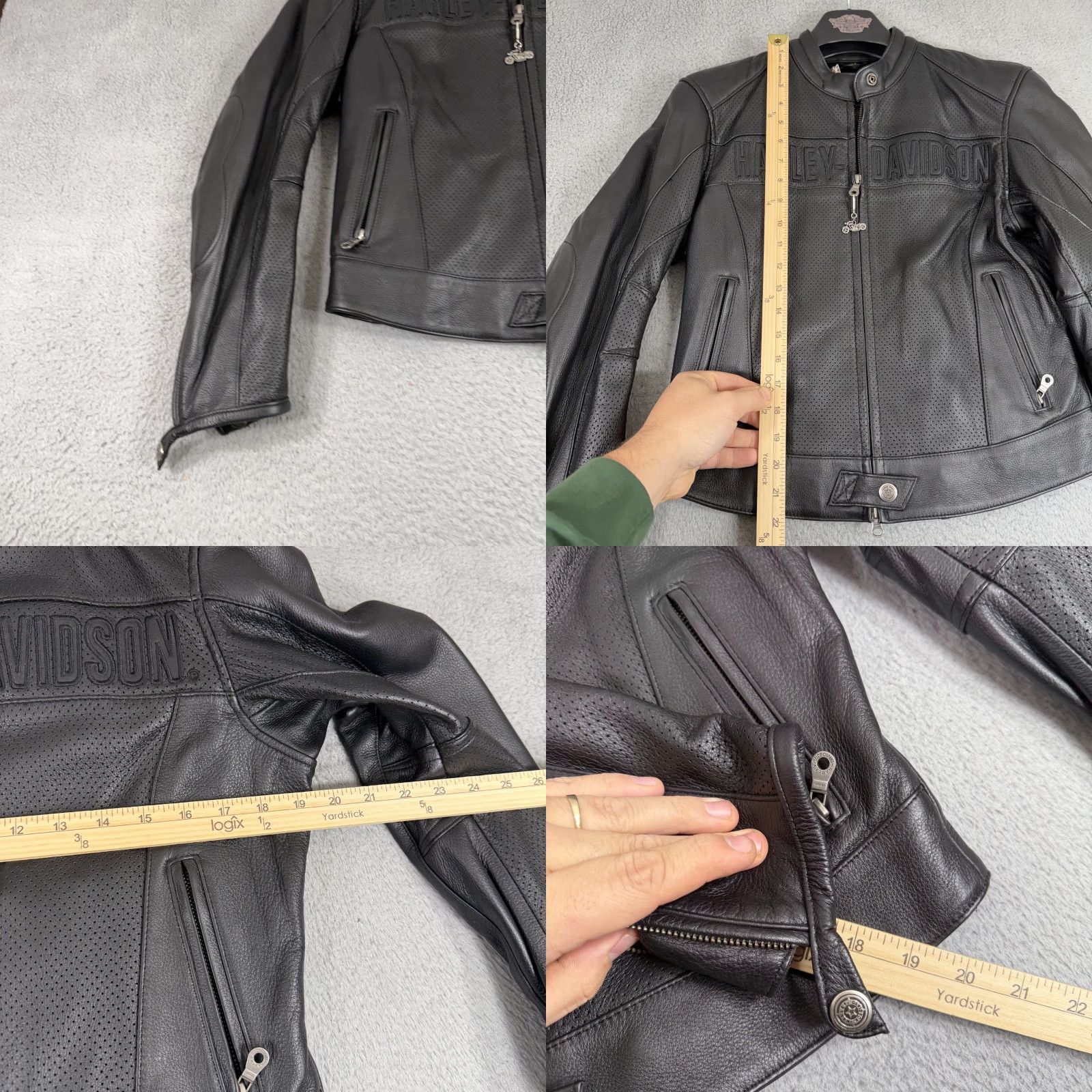Harley Davidson VINTAGE Harley-Davidson Vented Leather Jacket Black Women’s Size Medium 90s Motorcycle Jacket Pockets Full Zip Womens Size M / US 6-8 / IT 42-44 - 8 Thumbnail